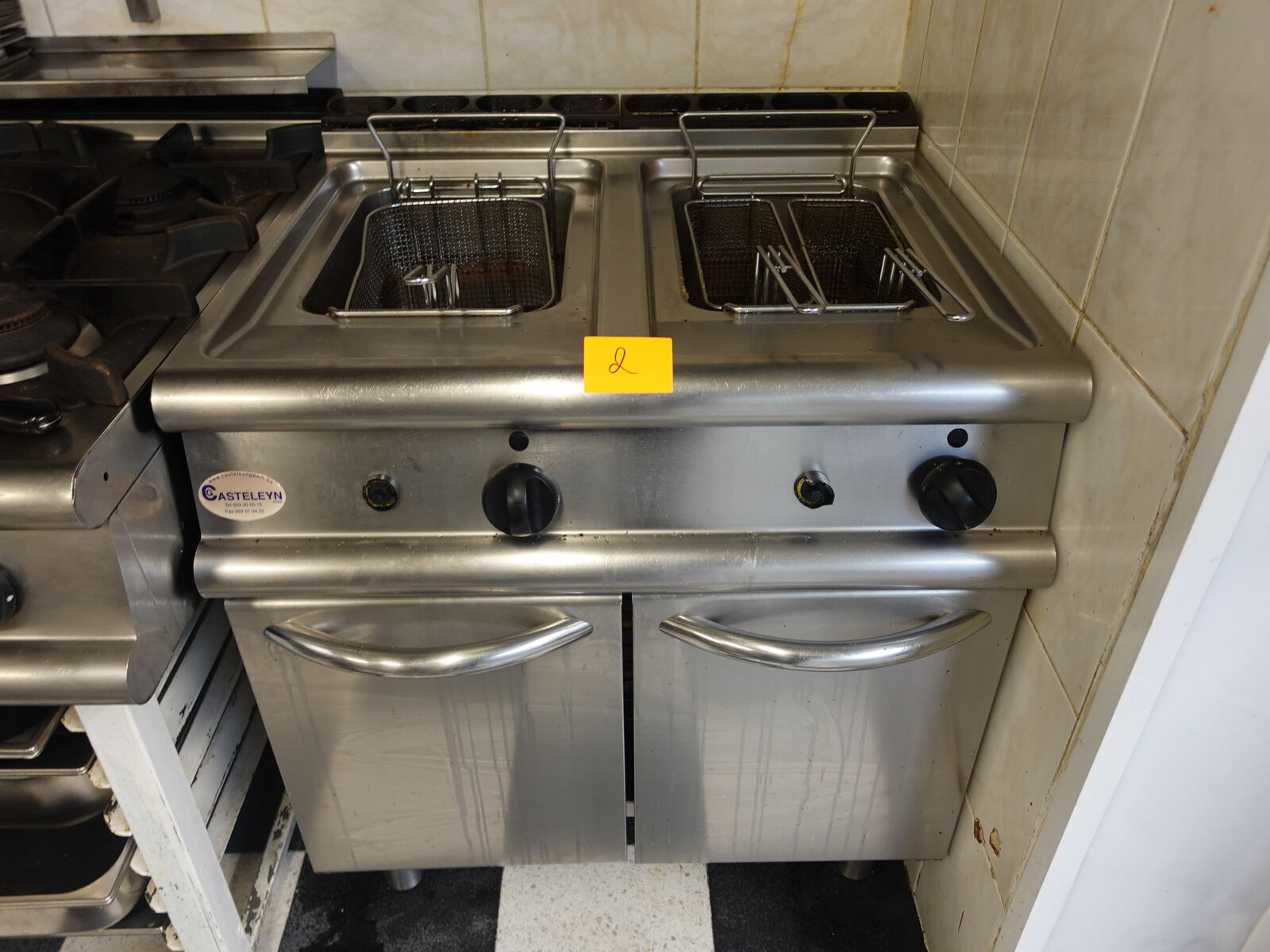Dubbele inox friteuse – kavel bij Openbare Verkopen, Bredene
