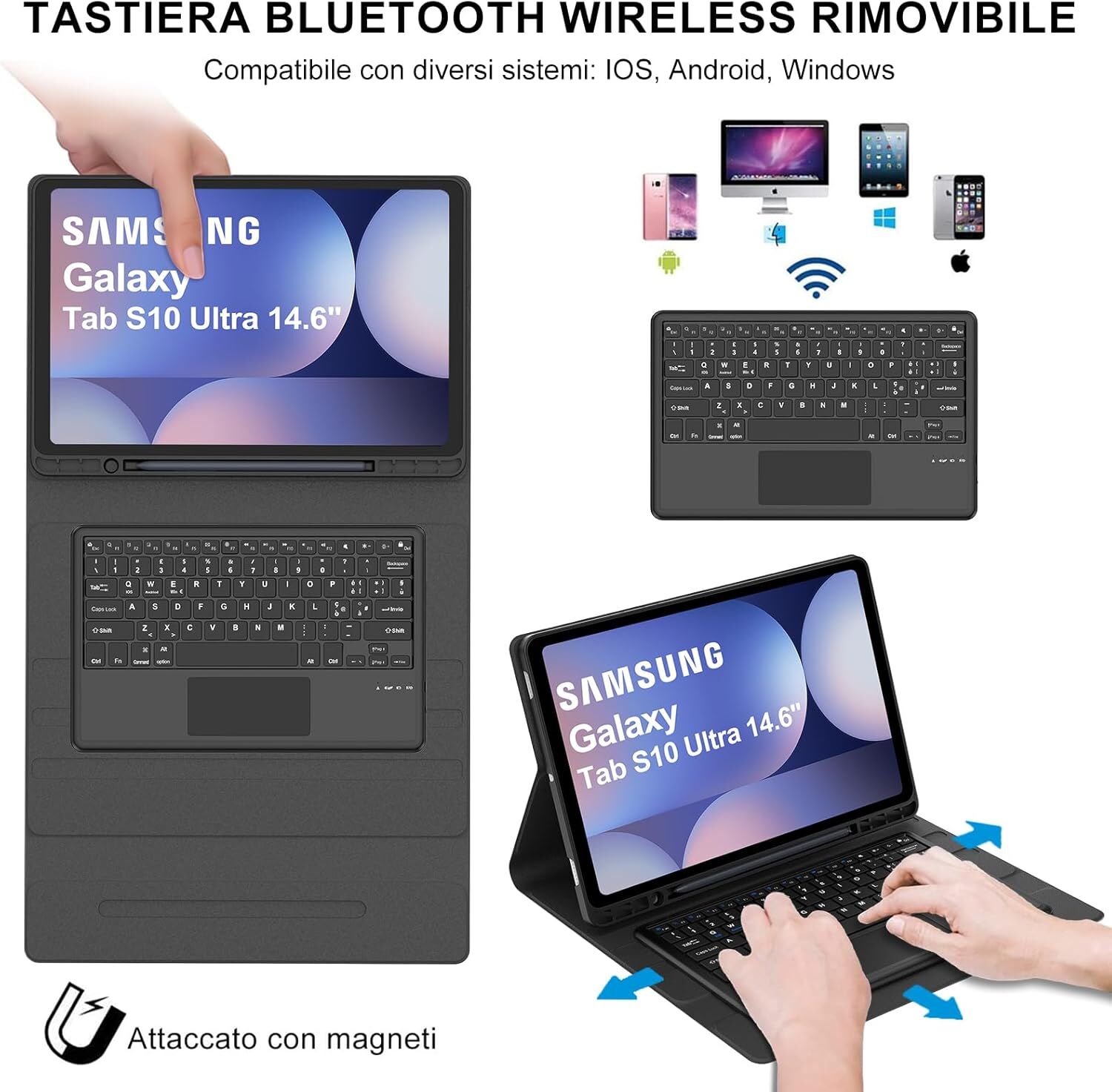 BT Toetsenbord met touchpad Qwerty + hoes Galaxy tAB – kavel bij Openbare Verkopen, Brugge