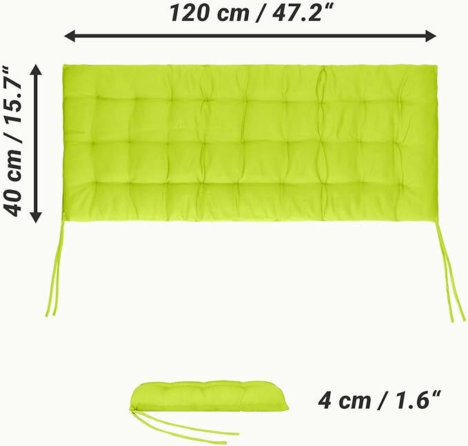 Tuinbank palletkussen 120x40mc 4cm dik Geel-groen – kavel bij Openbare Verkopen, Brugge