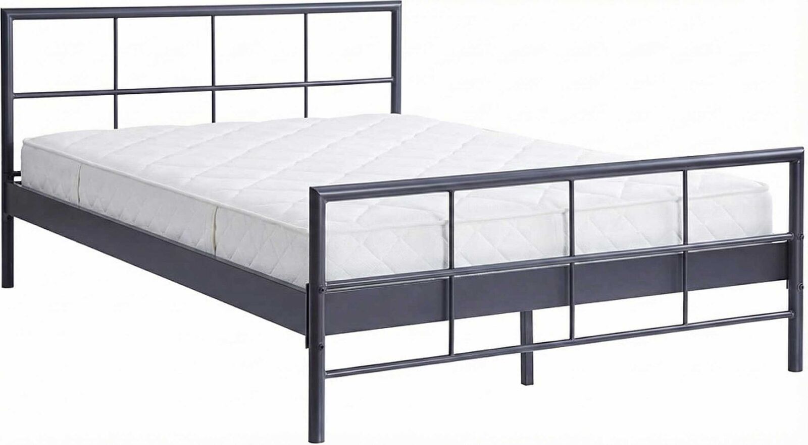 Metalen bed Davy 140x200cm - Grijs – kavel bij Openbare Verkopen, Beveren-Leie