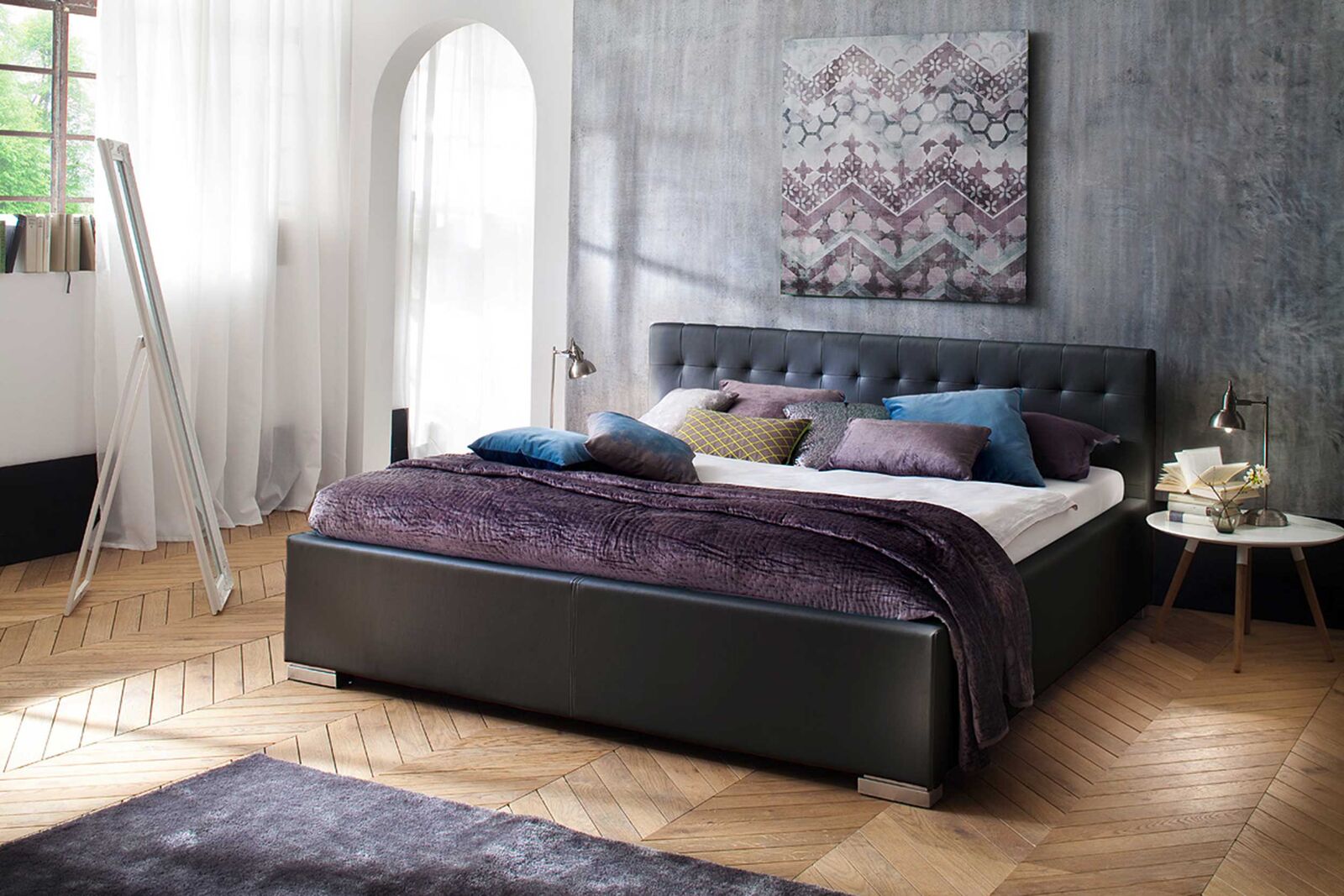Bed Delphine 140x200 - zwart – kavel bij Openbare Verkopen, Beveren-Leie