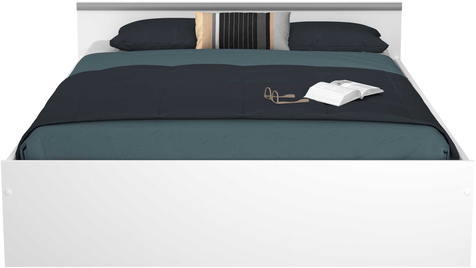 Bed Alma 140x200cm met 2 laden - wit – kavel bij Openbare Verkopen, Beveren-Leie
