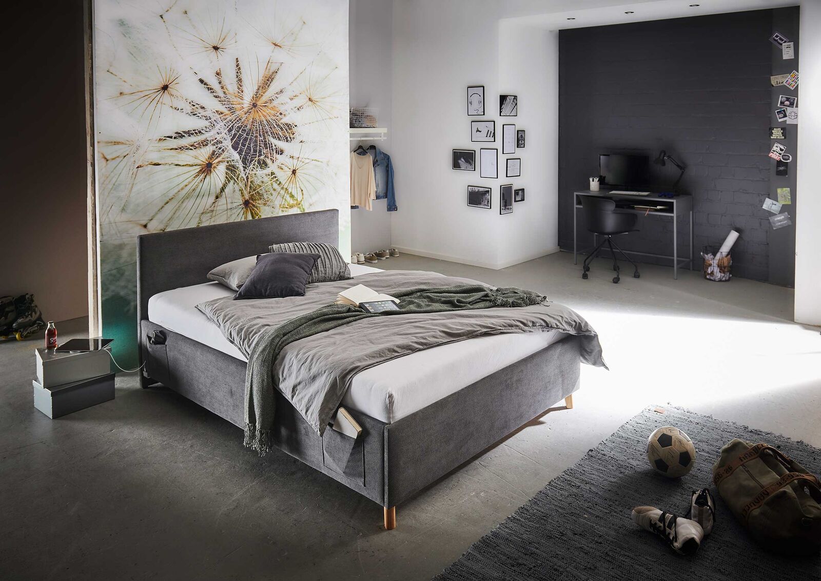 Eenpersoonsbed Cool | 90 x 200 cm | Antraciet – kavel bij Openbare Verkopen, Beveren-Leie