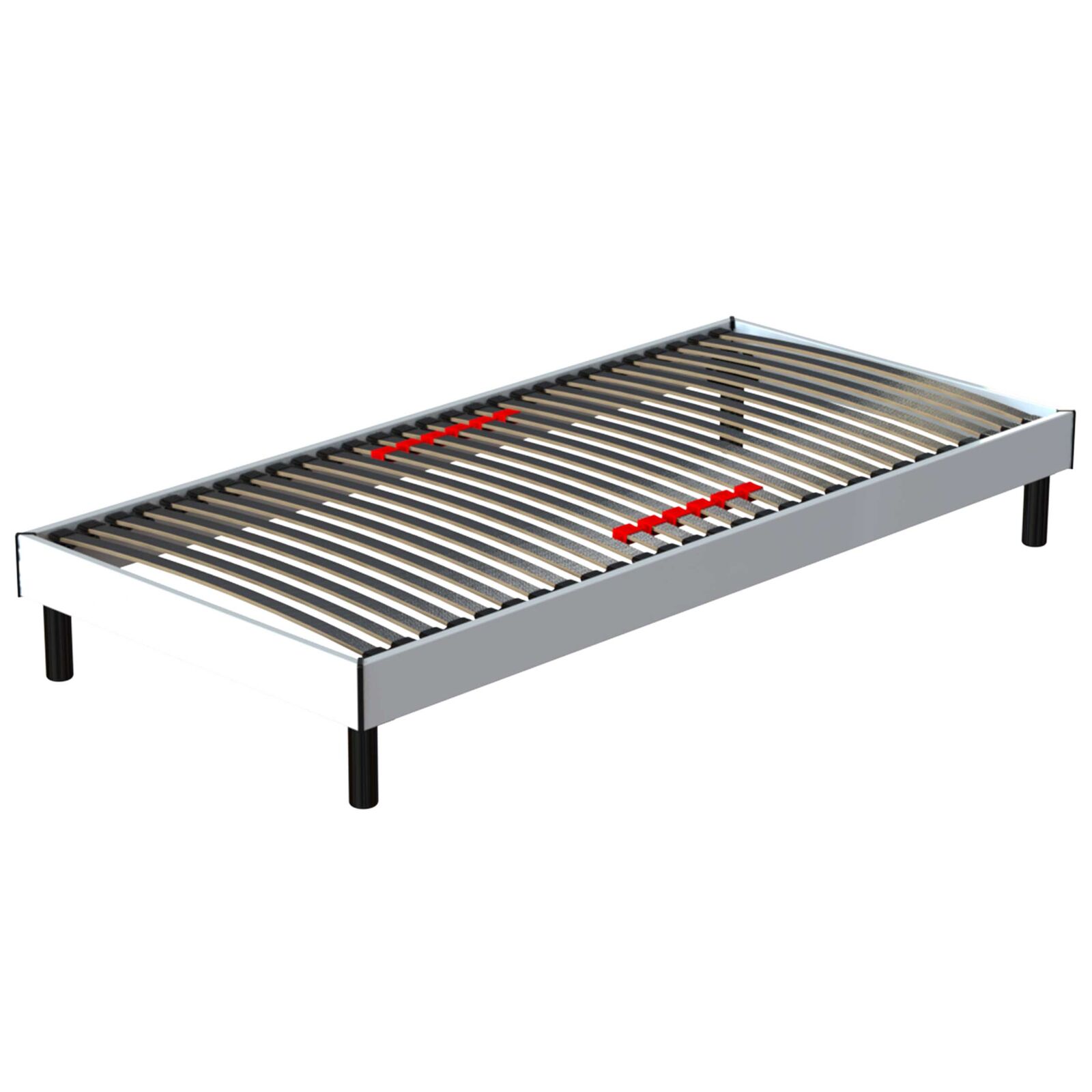 Bedframe Senne 28 latten 90x200 - wit – kavel bij Openbare Verkopen, Beveren-Leie