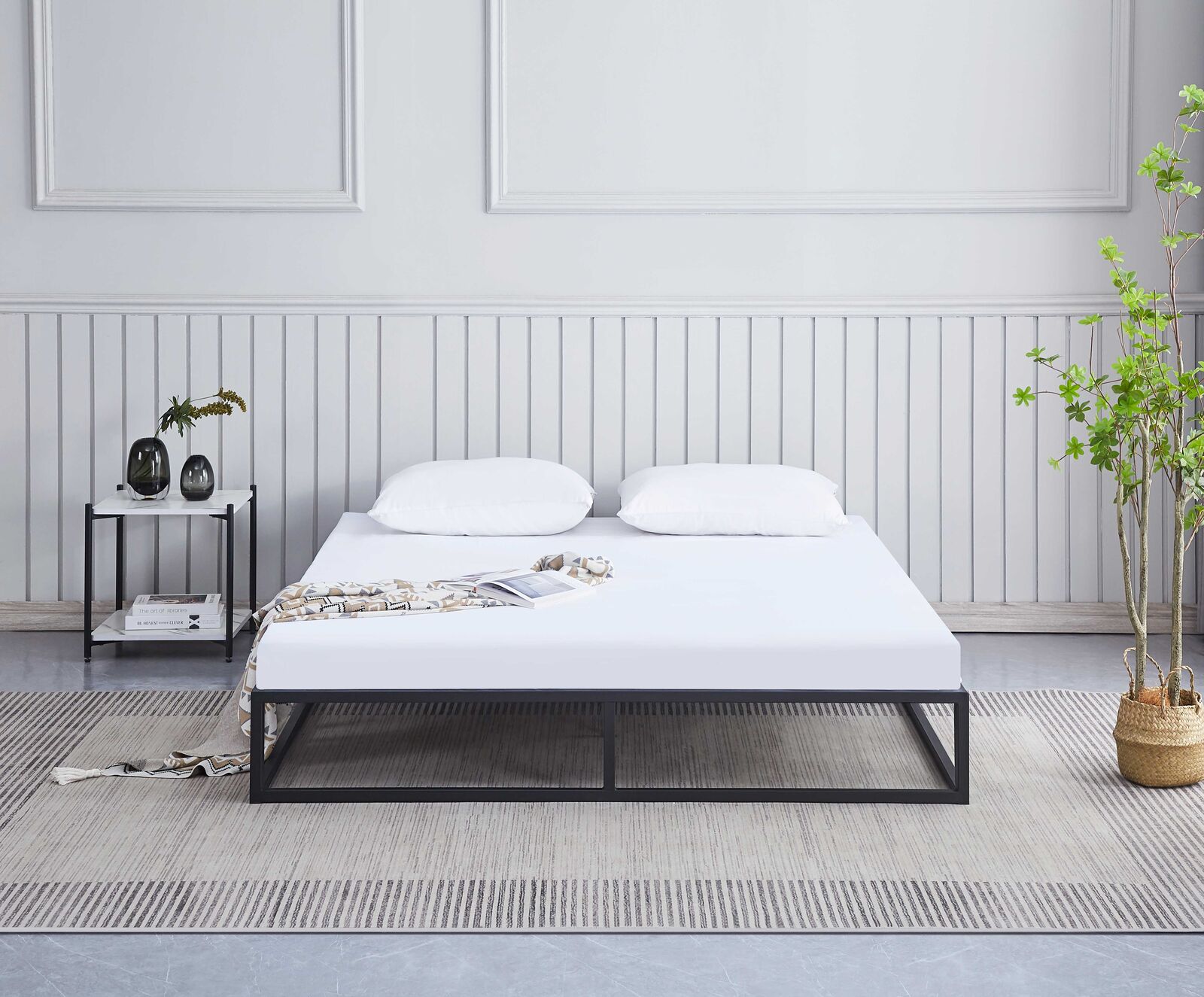 Metalen bedframe Marek - 160x200cm - mat zwart – kavel bij Openbare Verkopen, Beveren-Leie