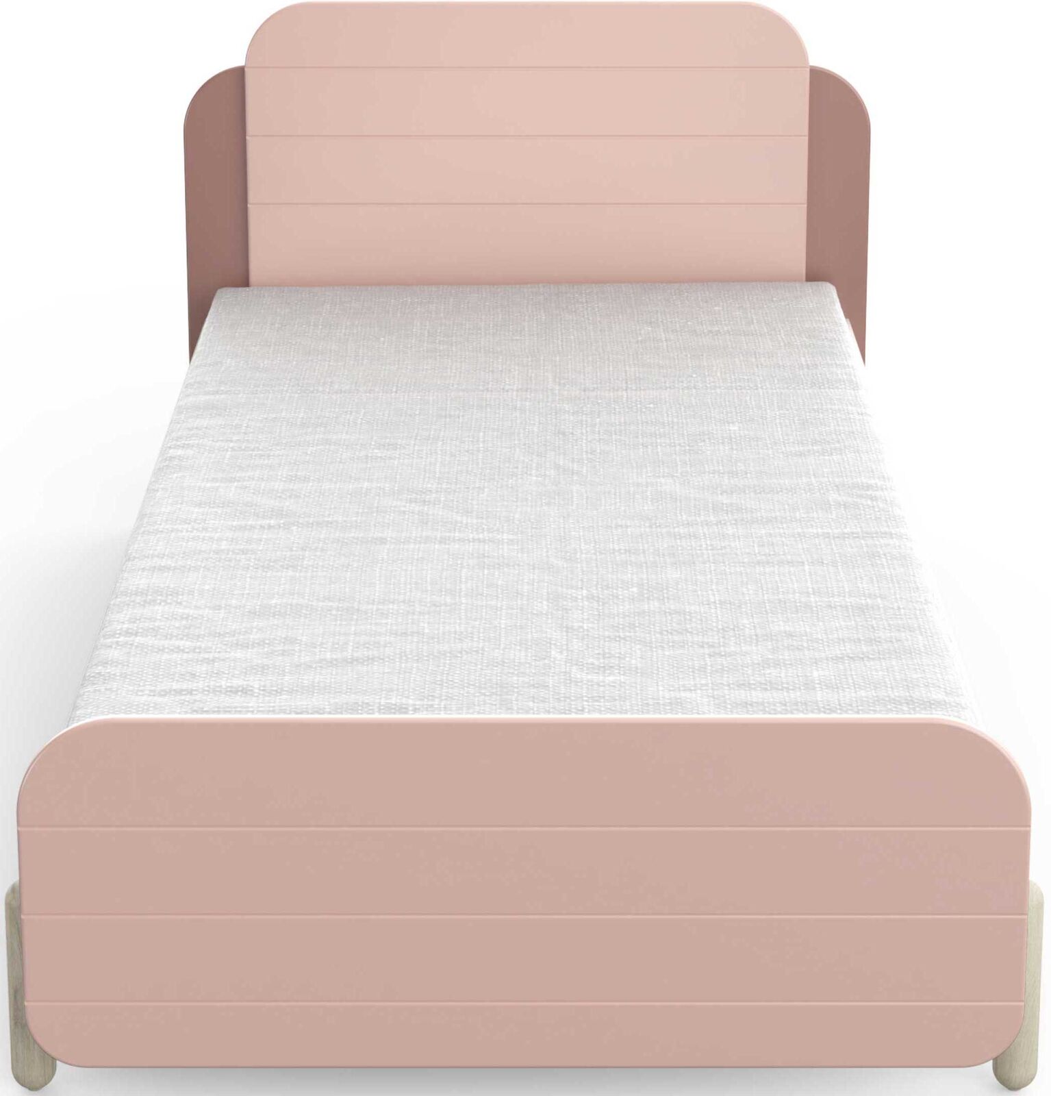 Bed Janne 90 x 200 cm-mat roze/mat wit – kavel bij Openbare Verkopen, Beveren-Leie