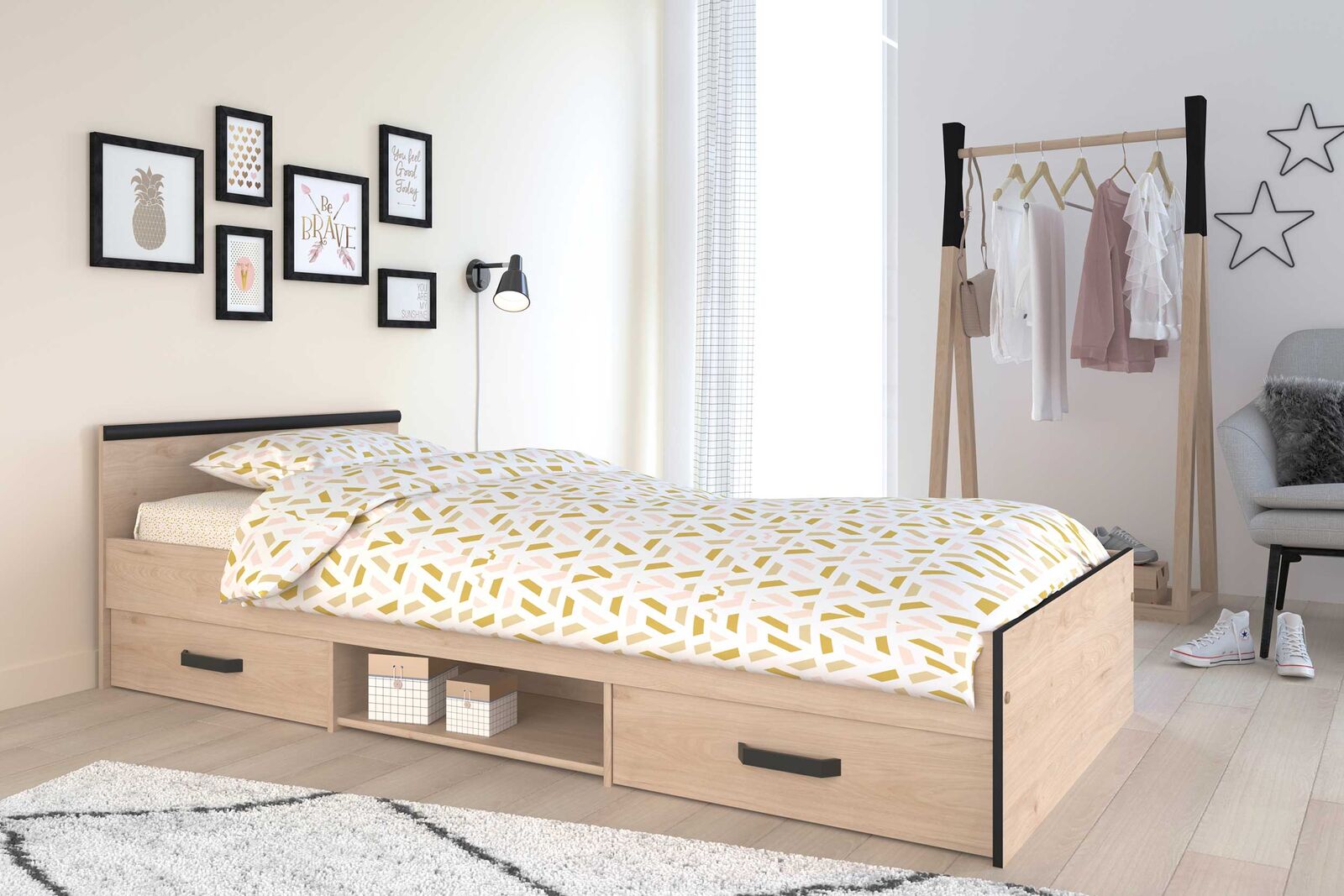 Kinderbed Alma 90x200 met opbergruimte - eikdecor – kavel bij Openbare Verkopen, Beveren-Leie
