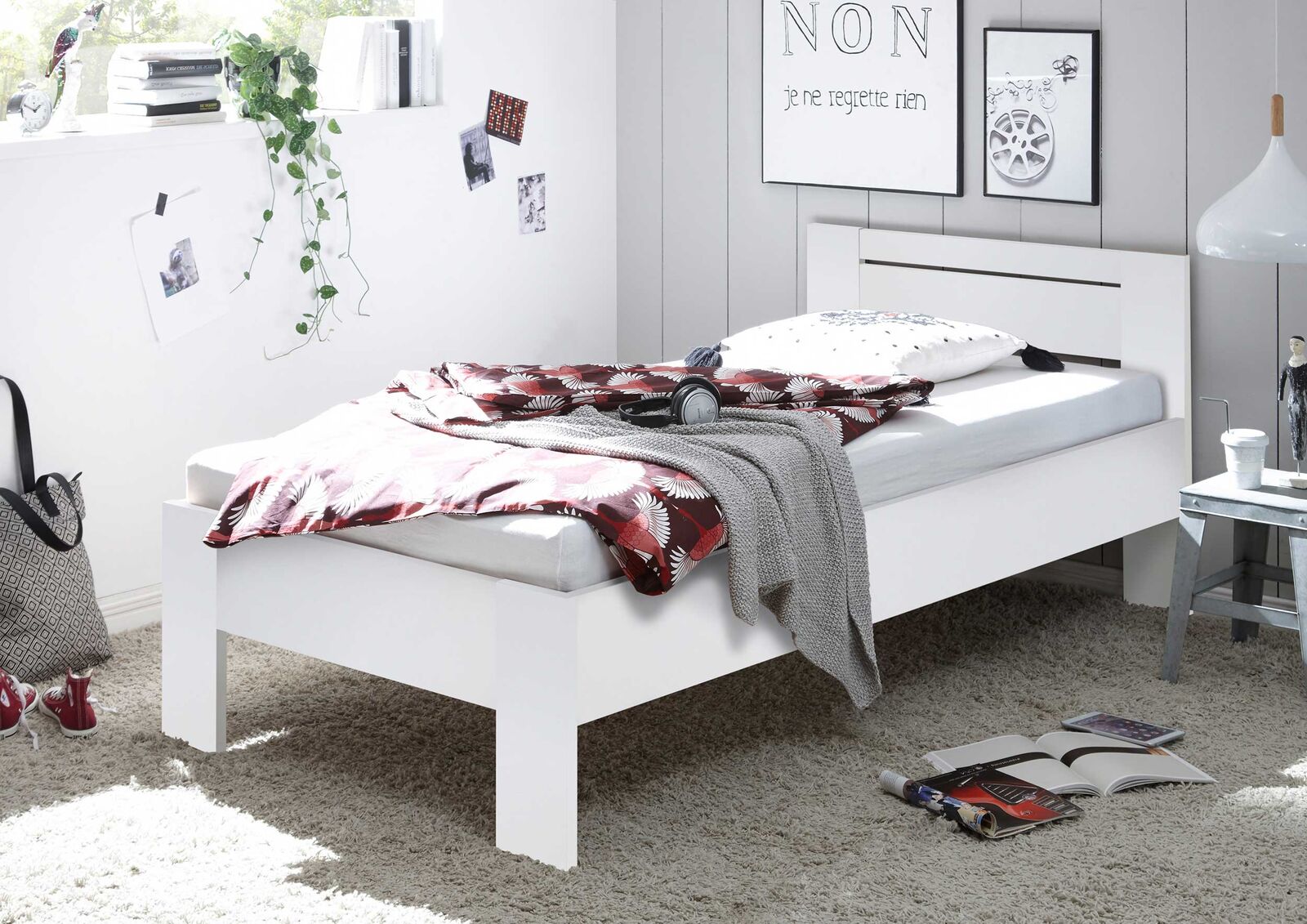 Eenpersoonsbed Sartre 90x200 - wit – kavel bij Openbare Verkopen, Beveren-Leie