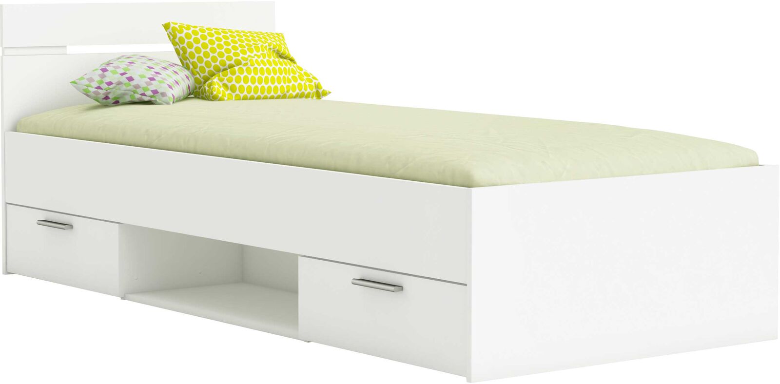 Bed Micheline met opbergruimte 90 x 200 cm-mat wit – kavel bij Openbare Verkopen, Beveren-Leie