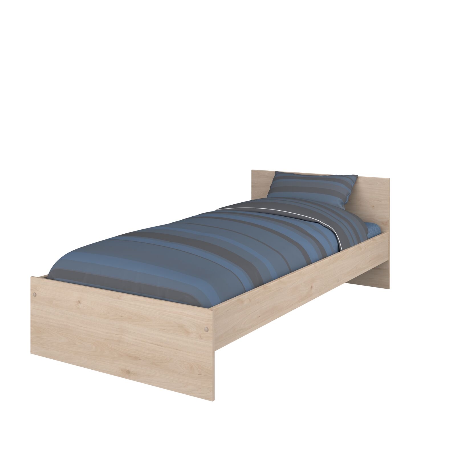 Eenpersoonsbed Shelby 90x200 - eik – kavel bij Openbare Verkopen, Beveren-Leie