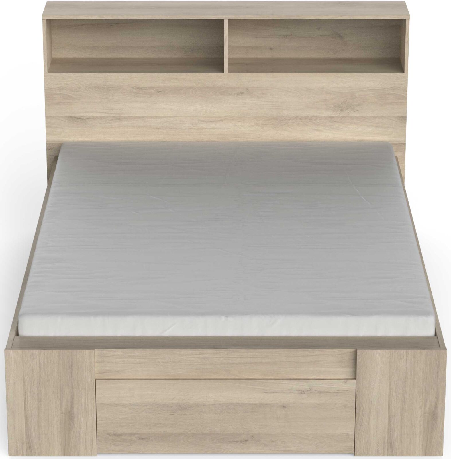 Tweepersoonsbed Maksim - 140x190/200cm - met opbergruimte - eikdecor – kavel bij Openbare Verkopen, Beveren-Leie
