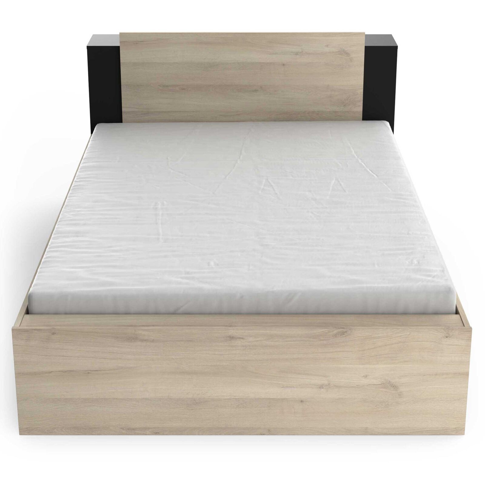Bed Maura met opbergruimte 140 x 190cm/200 cm-Kronberg eik/matzwart – kavel bij Openbare Verkopen, Beveren-Leie