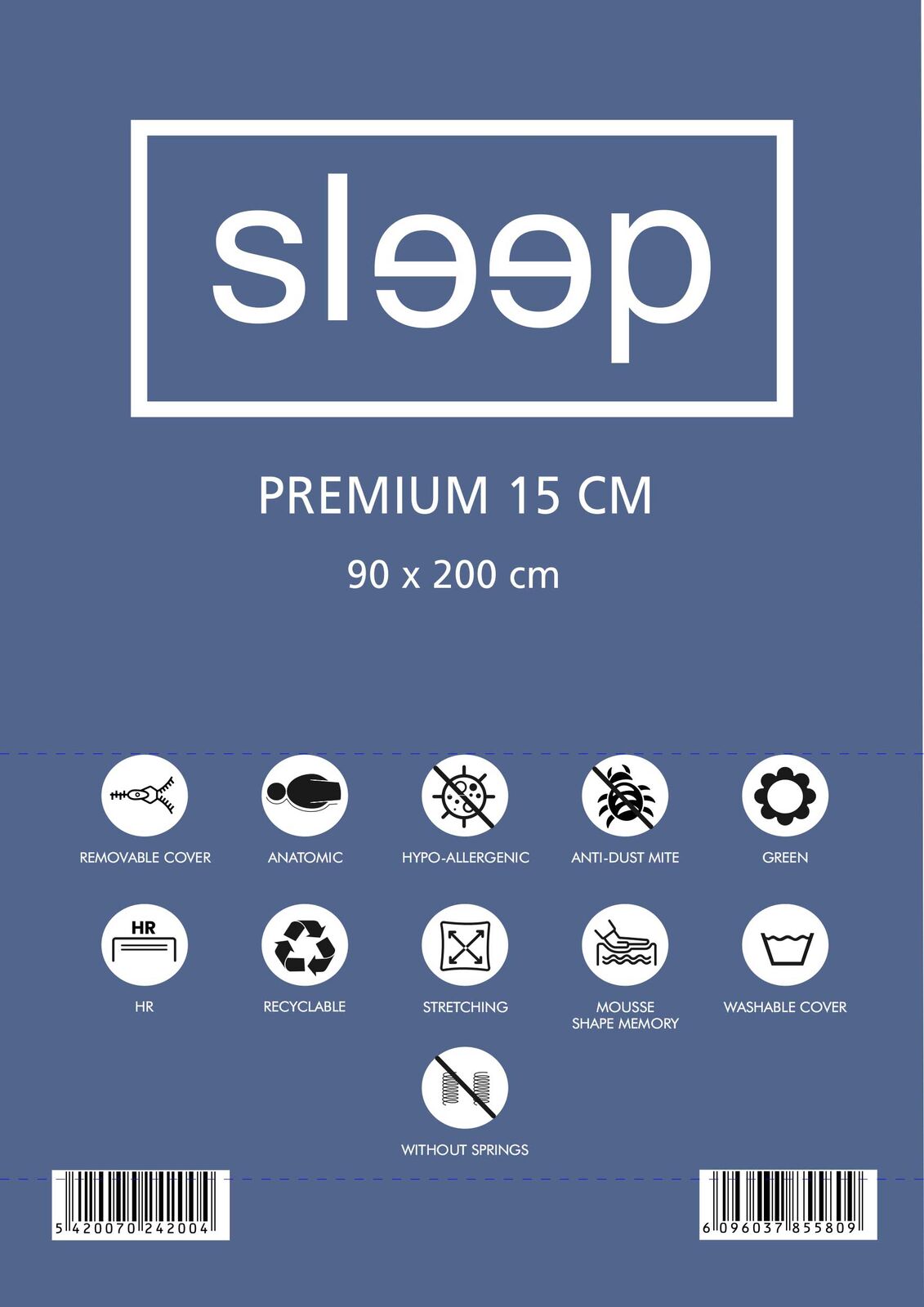 Eenpersoonsmatras Premium 90x200x15cm - Memory Foam – kavel bij Openbare Verkopen, Beveren-Leie