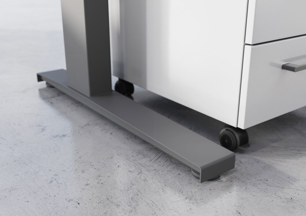 Bureau Osmond 160cm mechanisch verstelbaar - lichtgrijs/zilver – kavel bij Openbare Verkopen, Beveren-Leie