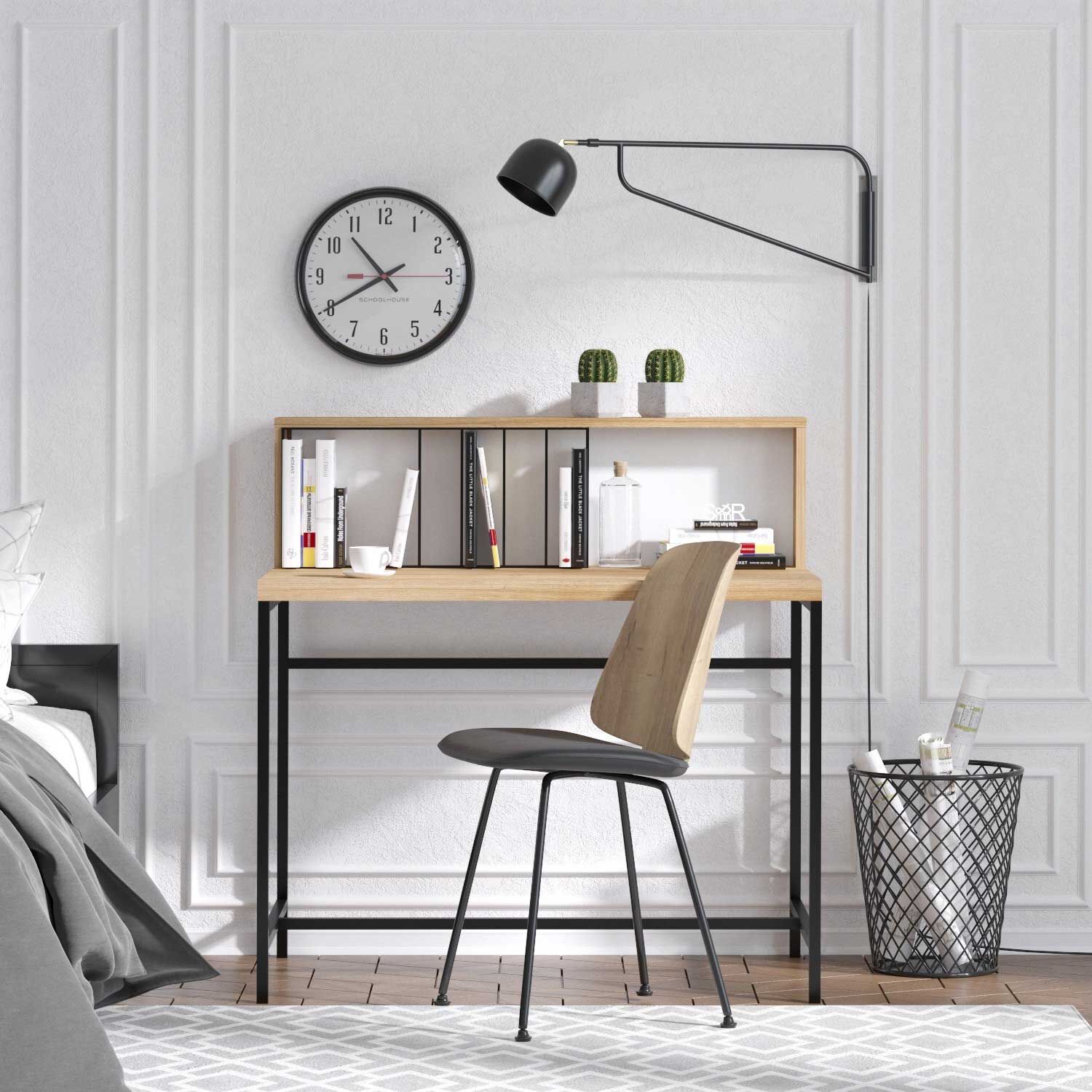 Creative Home Office Bureau met Planken | Eiken Zwart – kavel bij Openbare Verkopen, Beveren-Leie