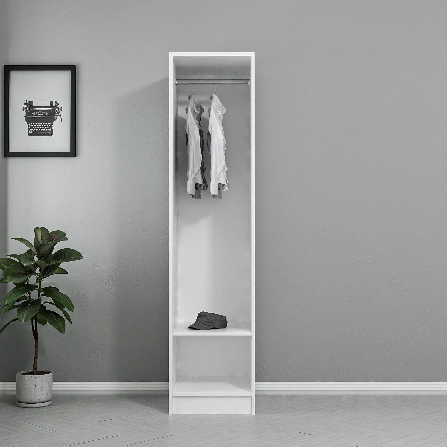 Garderobekast Woody Fashion | 45 x 52 x 190 cm | Draaideur niet inbegrepen – kavel bij Openbare Verkopen, Beveren-Leie