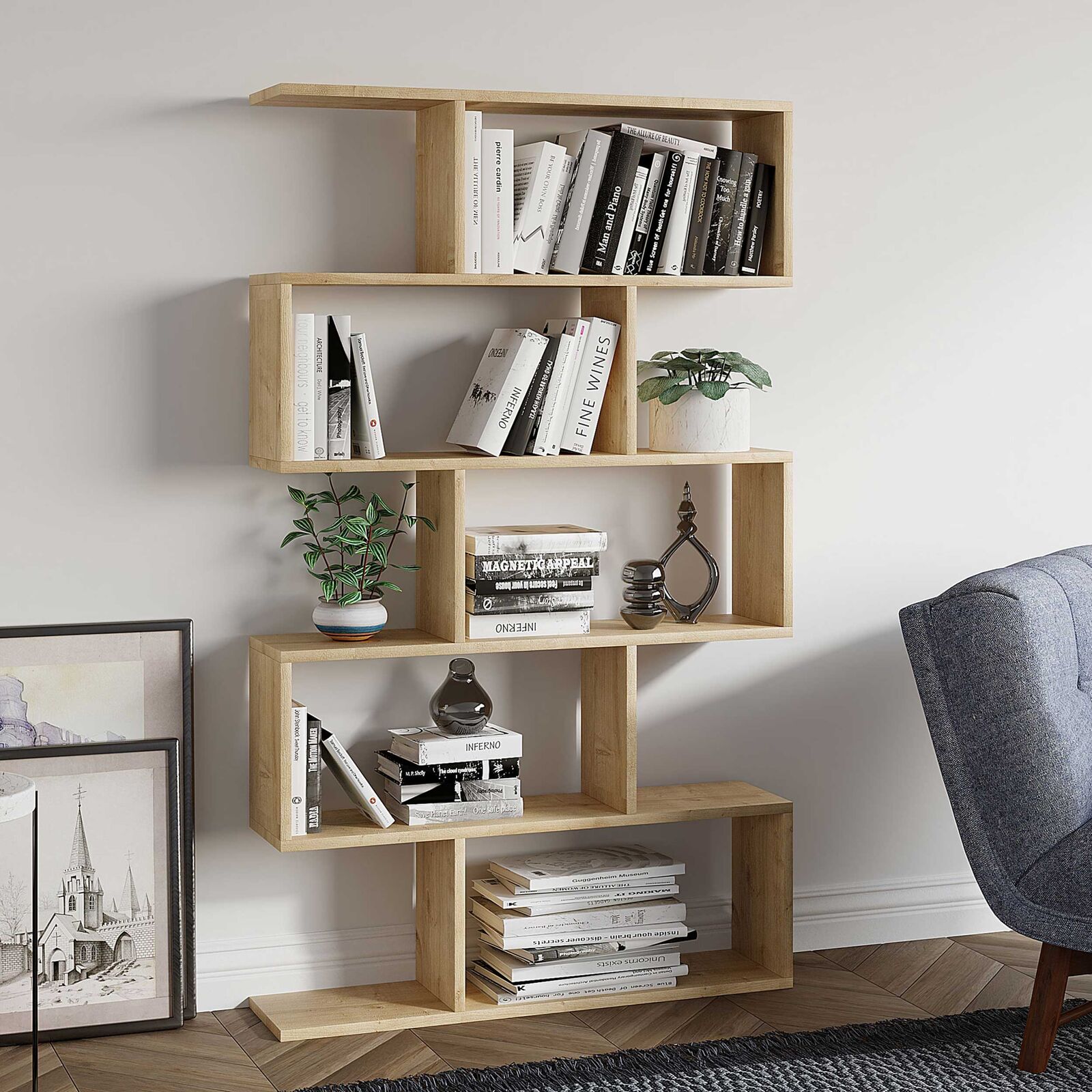 Nilüfer Boekenplank | 100% MELAMINE | Eiken – kavel bij Openbare Verkopen, Beveren-Leie