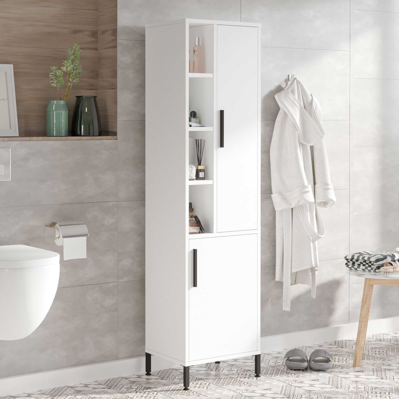 Locelso multifunctionele kast wit melamine 18 mm dik metalen frame – kavel bij Openbare Verkopen, Beveren-Leie