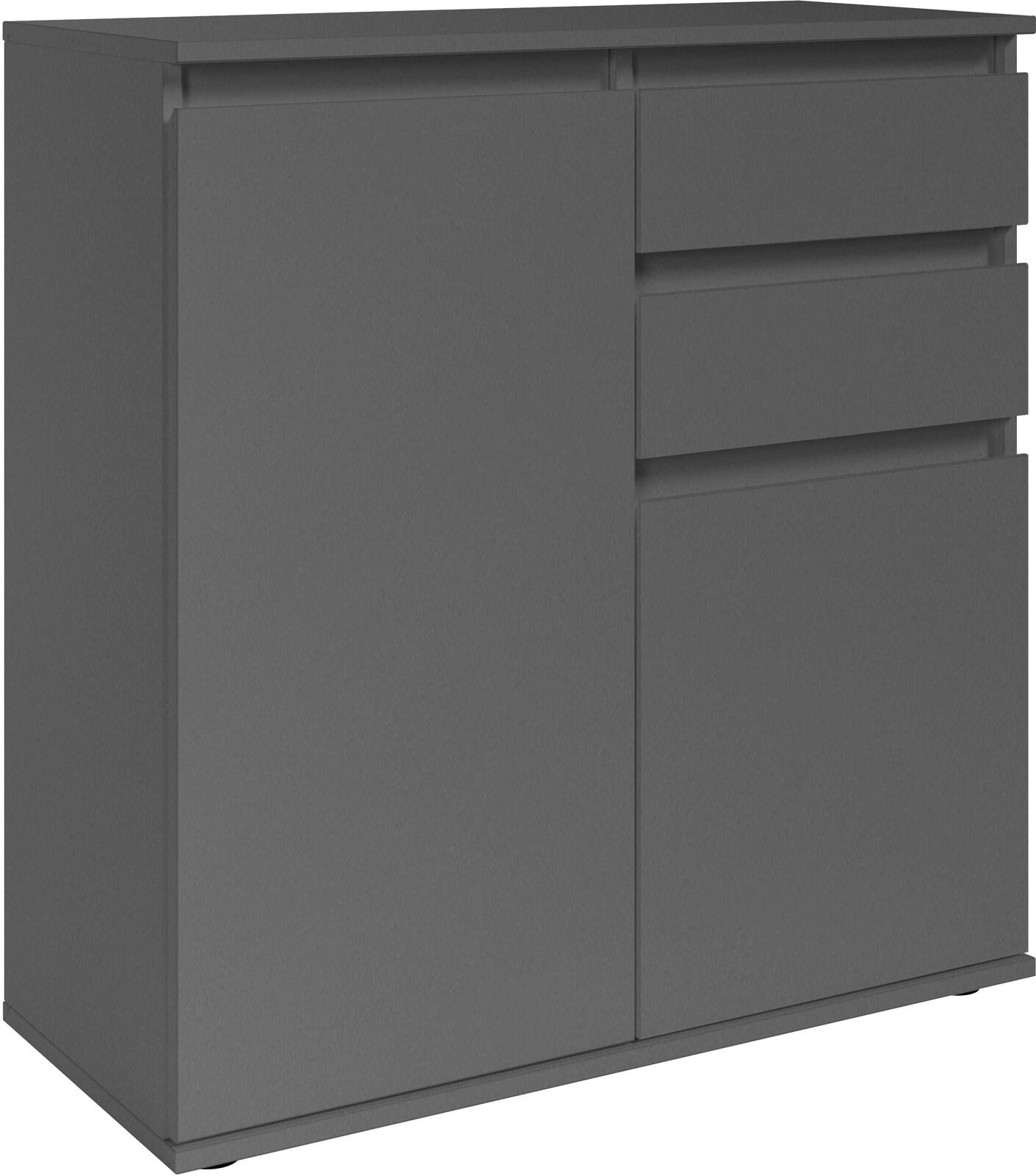 Commode Brest - 80x35x84cm - 2 deuren & 2 lades - antraciet – kavel bij Openbare Verkopen, Beveren-Leie