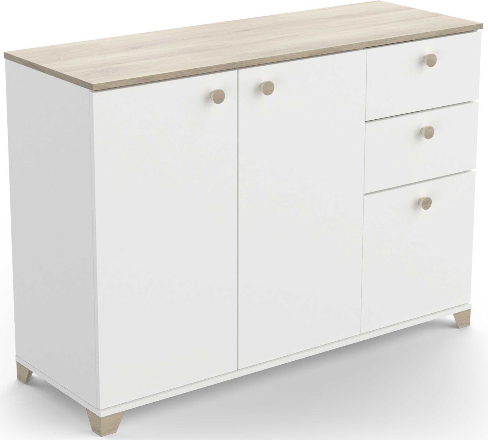 Commode Liva-Kronberg eik/mat wit – kavel bij Openbare Verkopen, Beveren-Leie