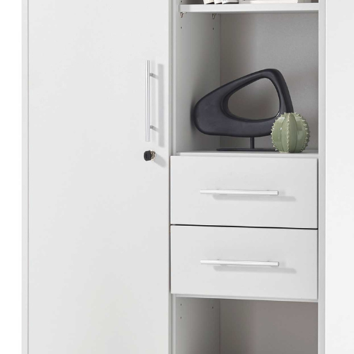 Opbergkast Sonra 1 deur, 2 lades & 5 vakken - lichtgrijs – kavel bij Openbare Verkopen, Beveren-Leie