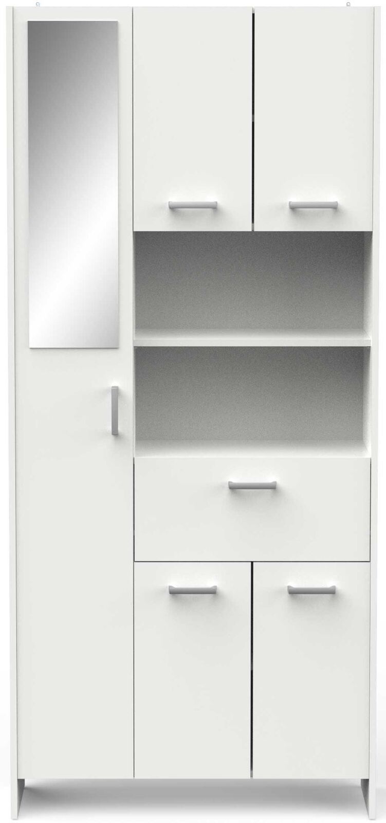 Badkamerkast Coralie | 83,4 x 32,8 x 184,9 cm | Wit – kavel bij Openbare Verkopen, Beveren-Leie