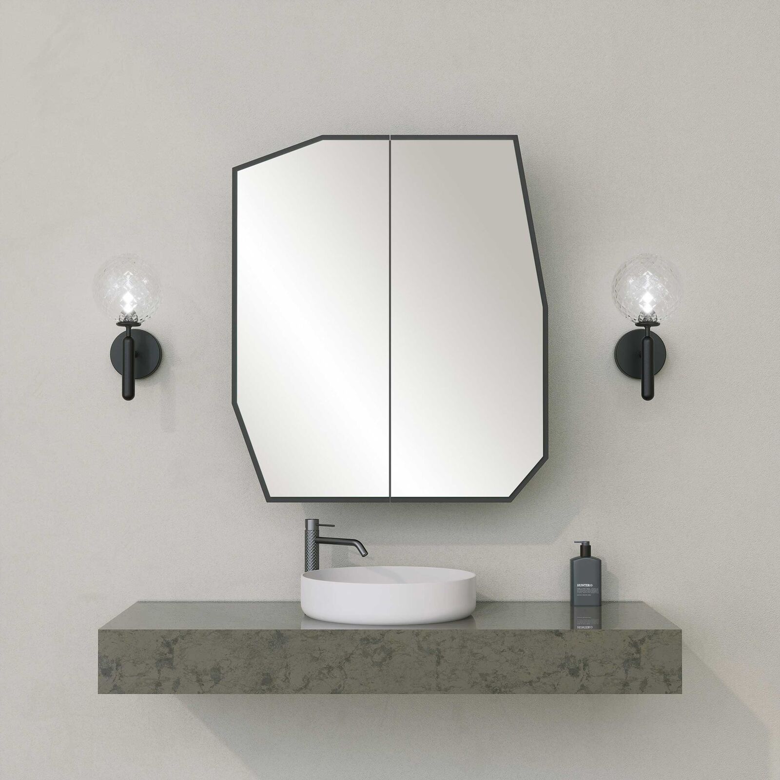 Quartz Badkamerkast | 100% MDF | Zwart – kavel bij Openbare Verkopen, Beveren-Leie