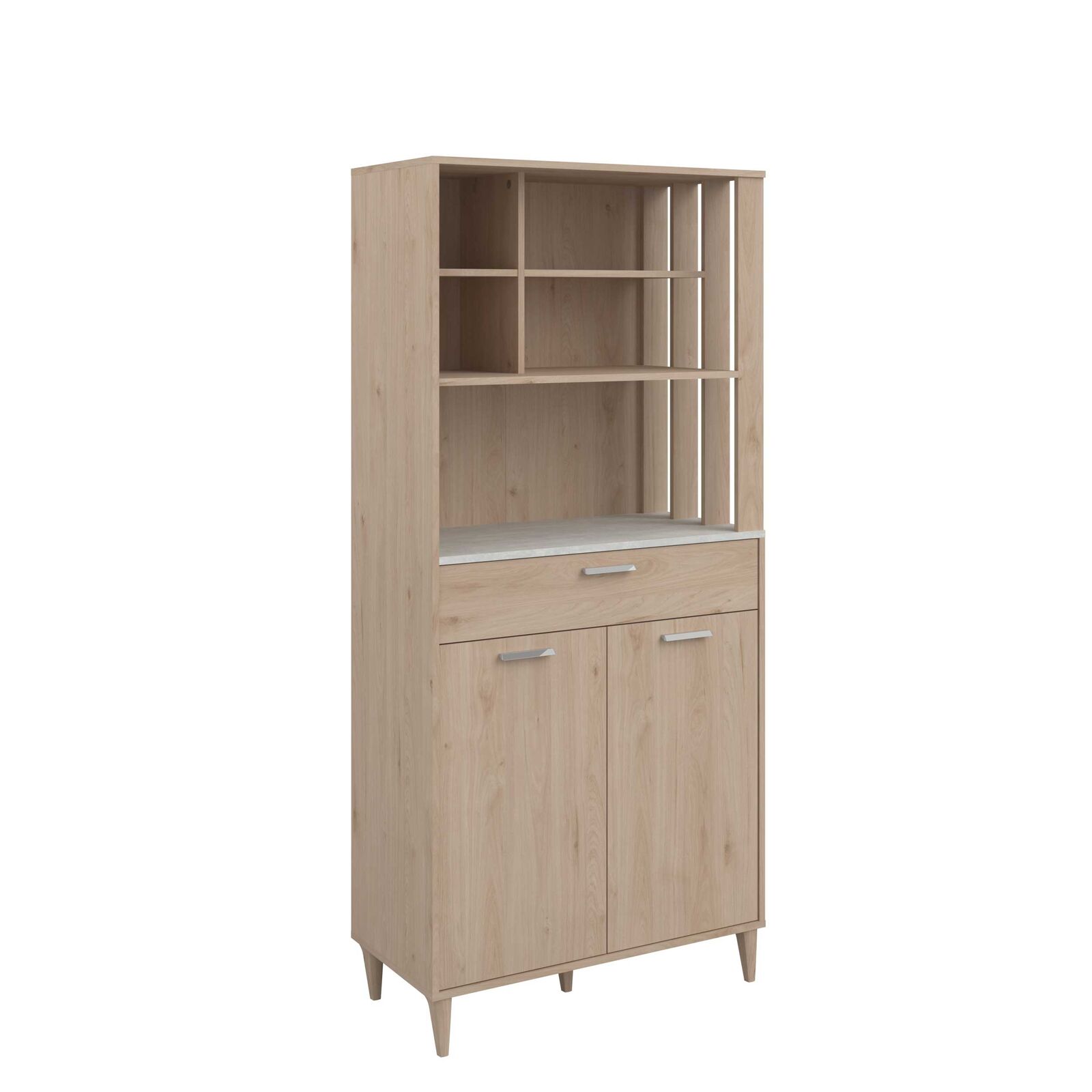 Buffetkast Galatee met 2 deuren en 1 lade - eikdecor/wit – kavel bij Openbare Verkopen, Beveren-Leie