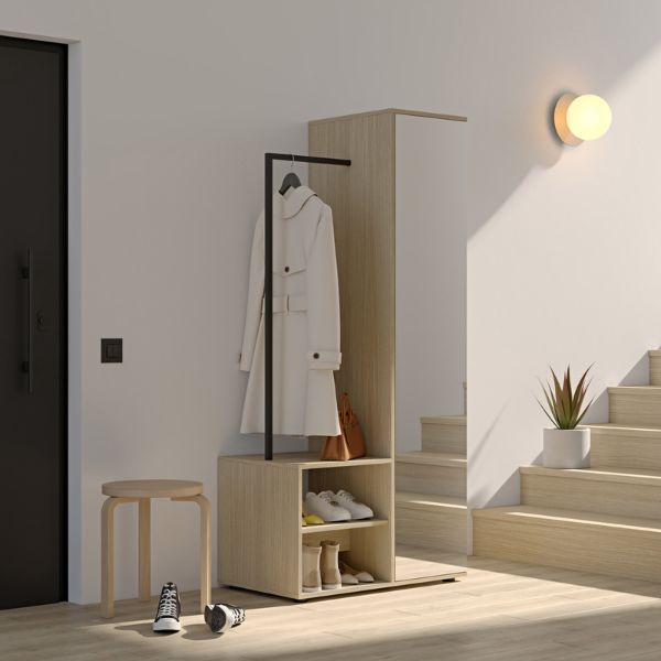 Vestiaire Beatrix-lichte eik – kavel bij Openbare Verkopen, Beveren-Leie