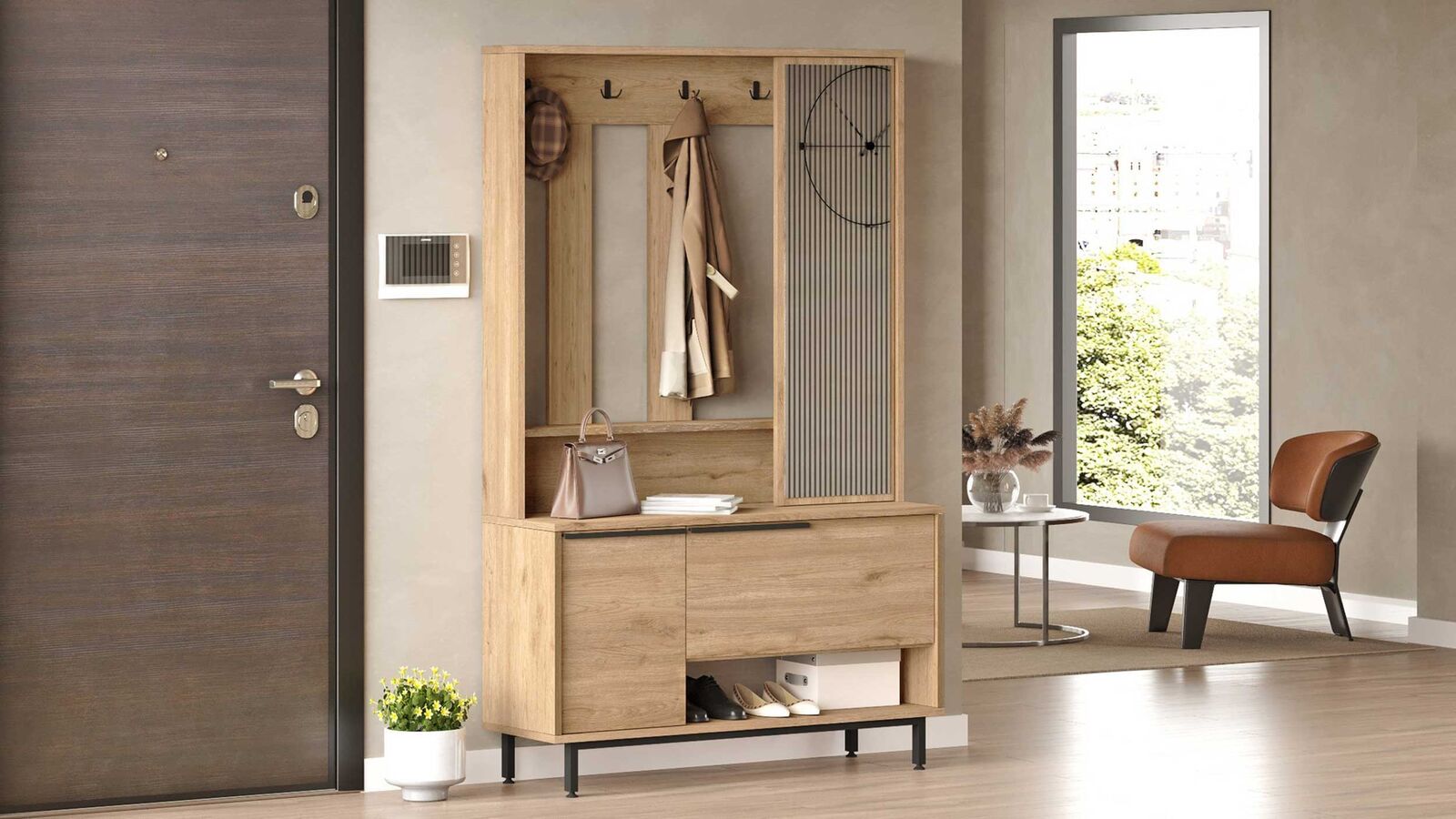 ON11 Kapstok | 100% MELAMINE | Walnoot – kavel bij Openbare Verkopen, Beveren-Leie