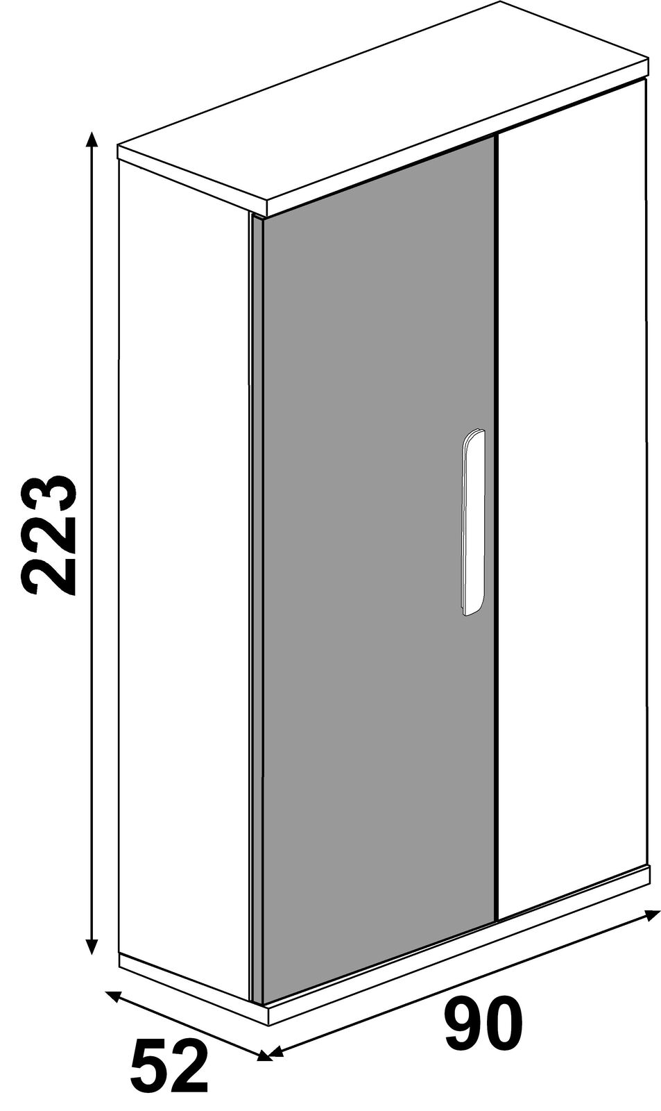 Kledingkast Bo0 met 2 legplanken, kledingroede en langwerpige deurgreep - grenen/oudroze – kavel bij Openbare Verkopen, Beveren-Leie