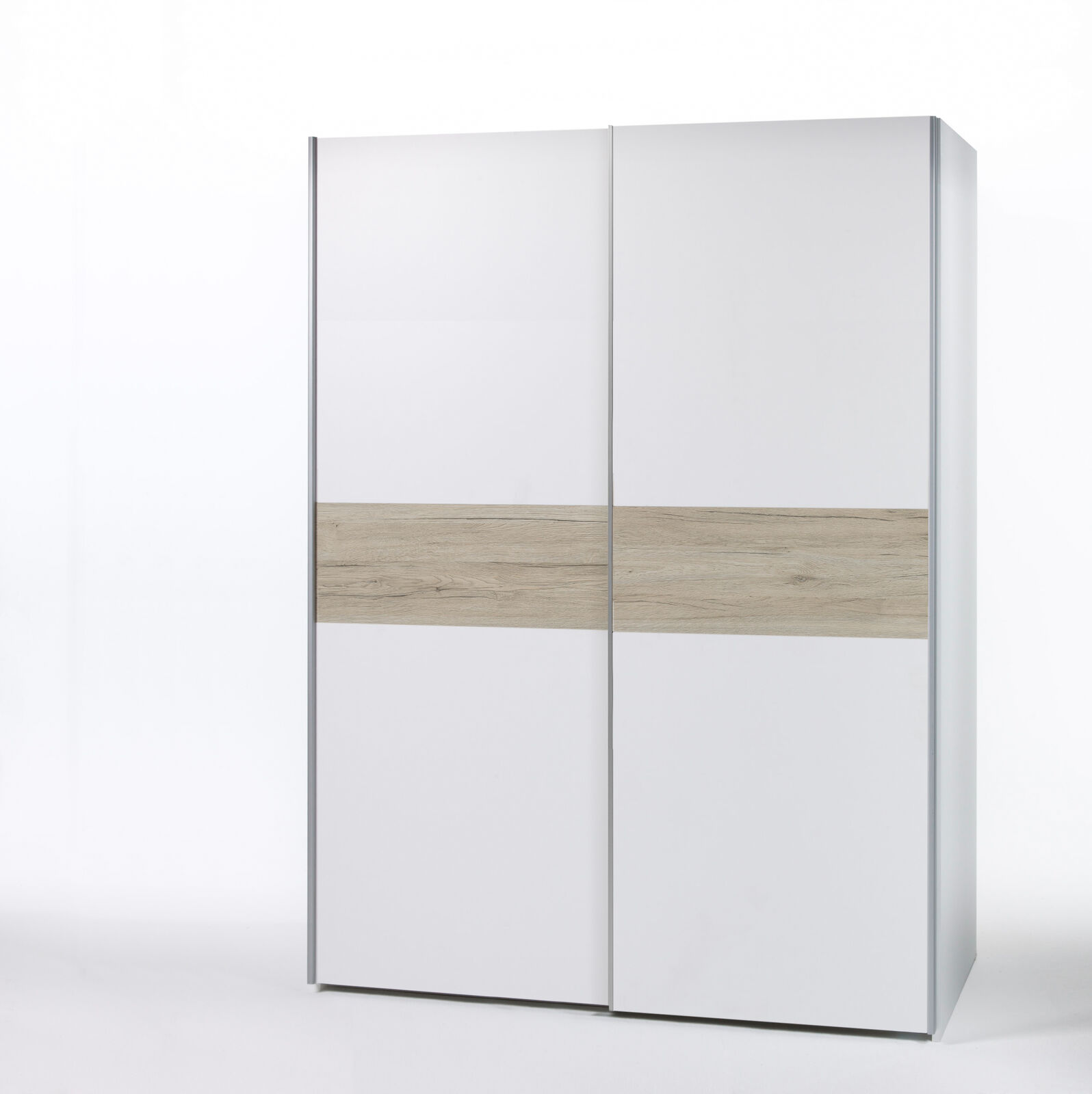Kledingkast Salamanca 170cm met 2 deuren - wit/eik – kavel bij Openbare Verkopen, Beveren-Leie
