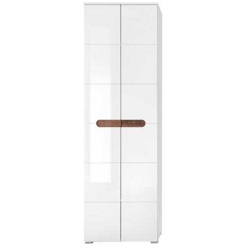 Kledingkast Nuro 60cm 2 deuren - hoogglans wit – kavel bij Openbare Verkopen, Beveren-Leie