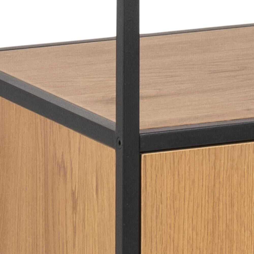 Wandrek Swindon 183 cm 4 legplanken - eik/zwart – kavel bij Openbare Verkopen, Beveren-Leie