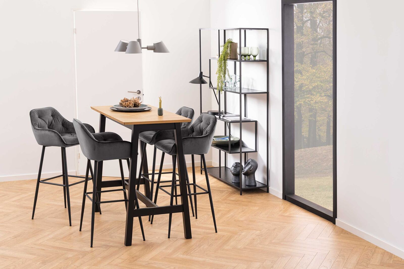 Rek Dover 114 cm 4 legplanken - zwart – kavel bij Openbare Verkopen, Beveren-Leie