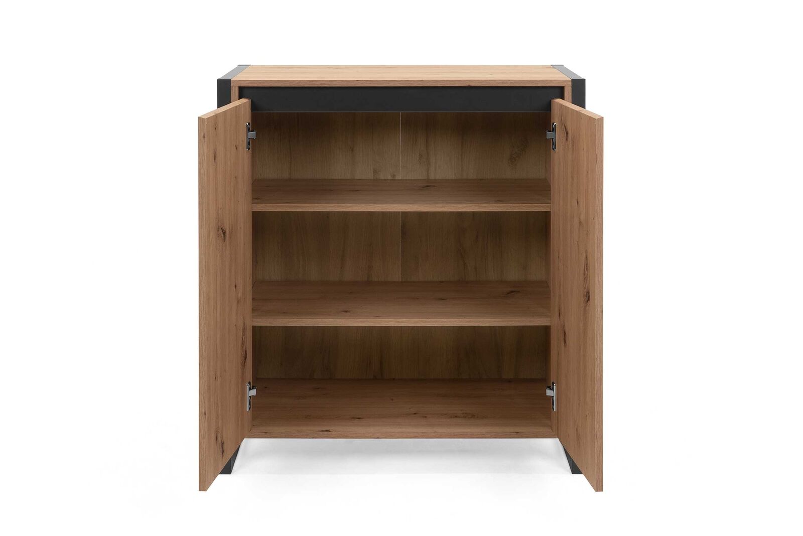 Commode Damon 80cm 2 deuren - eik/antraciet – kavel bij Openbare Verkopen, Beveren-Leie