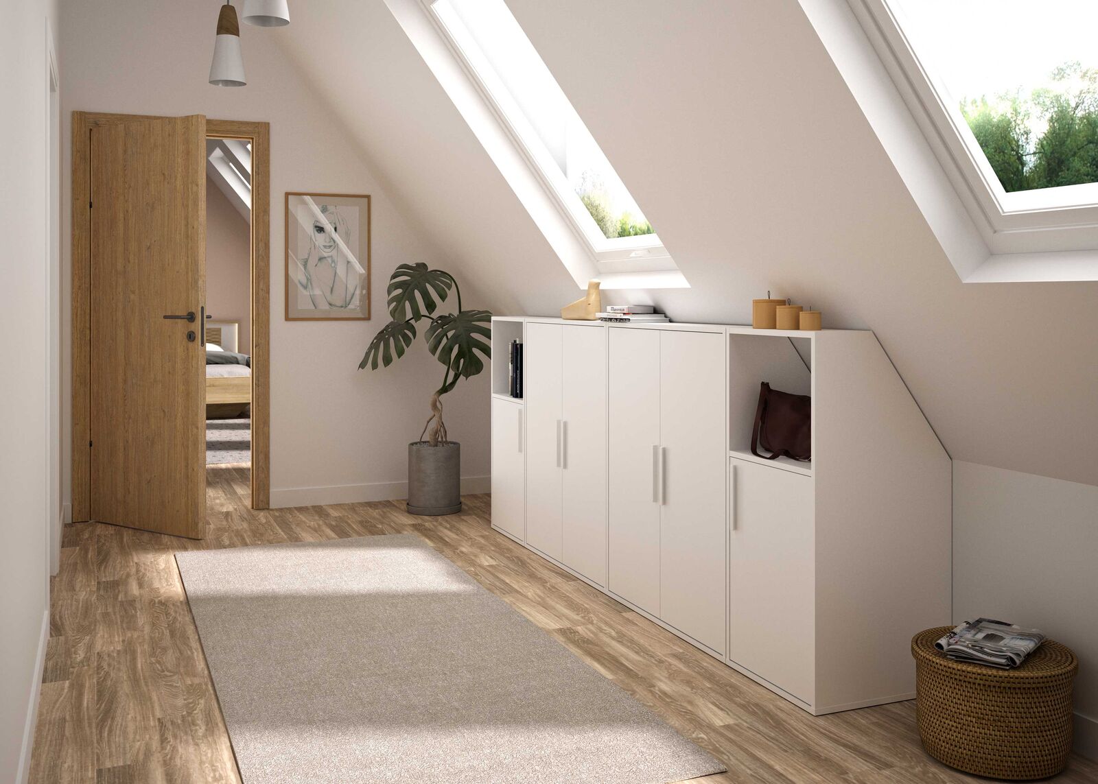 Opbergkast Under | met kledingroede | 91,3 x 50 x 110 cm | wit – kavel bij Openbare Verkopen, Beveren-Leie