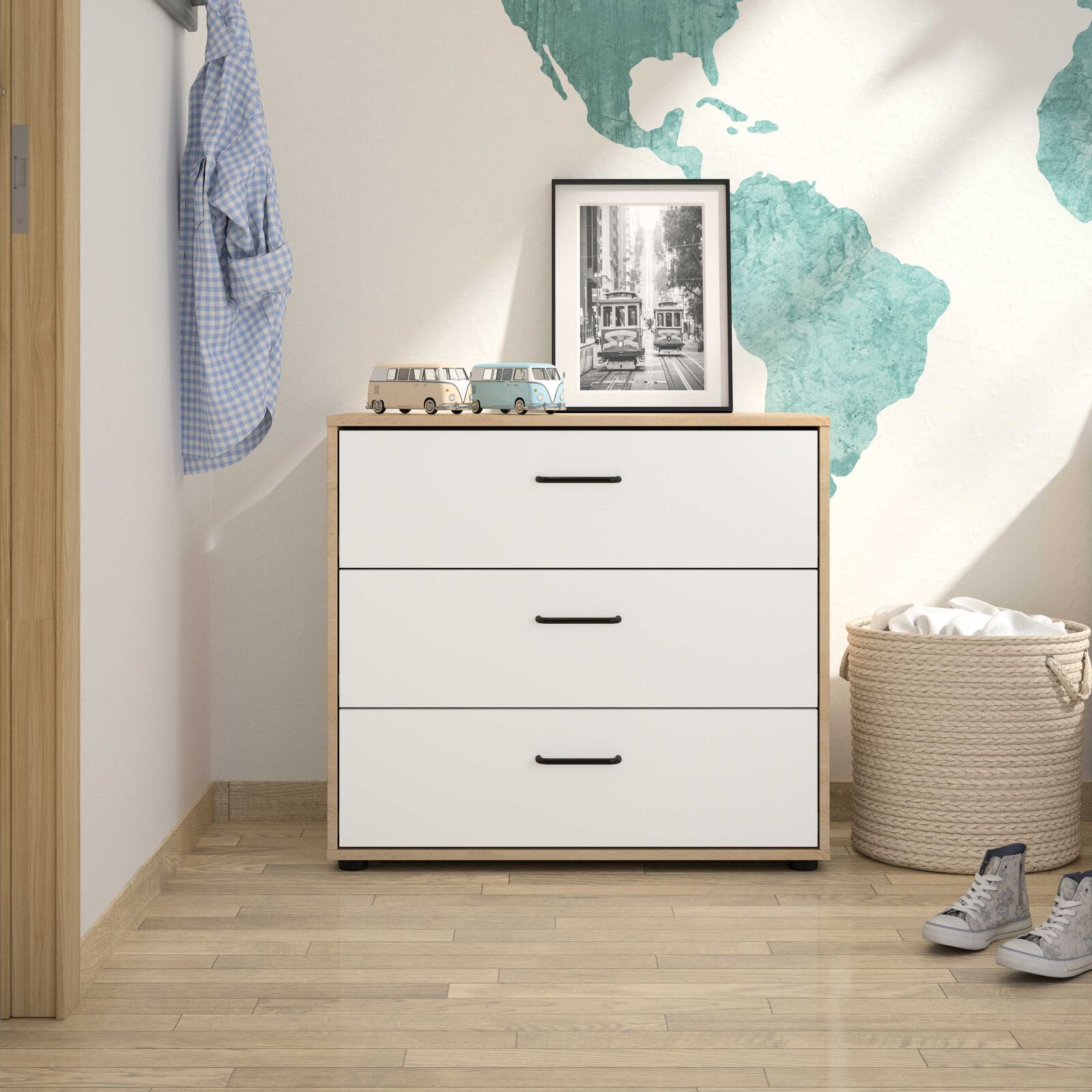 Commode Erwan | 81 x 40 x 74 cm | Châtaignier-design – kavel bij Openbare Verkopen, Beveren-Leie