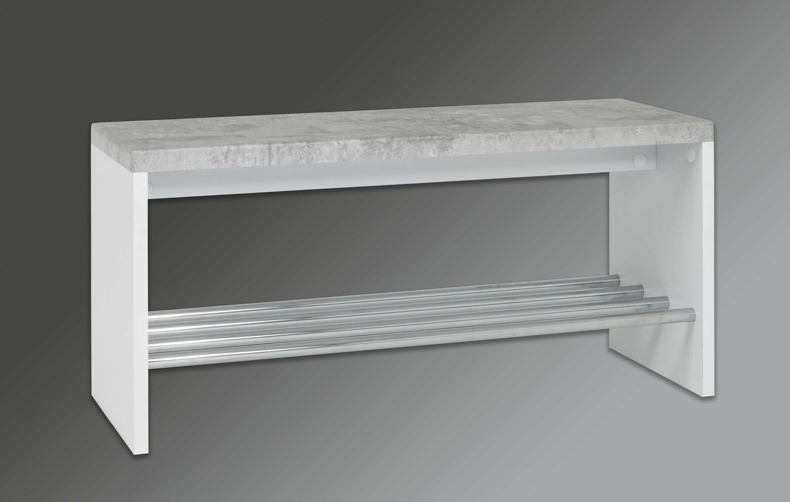 Bank Tillio 81cm, 1 rek - chroom/beton decor – kavel bij Openbare Verkopen, Beveren-Leie