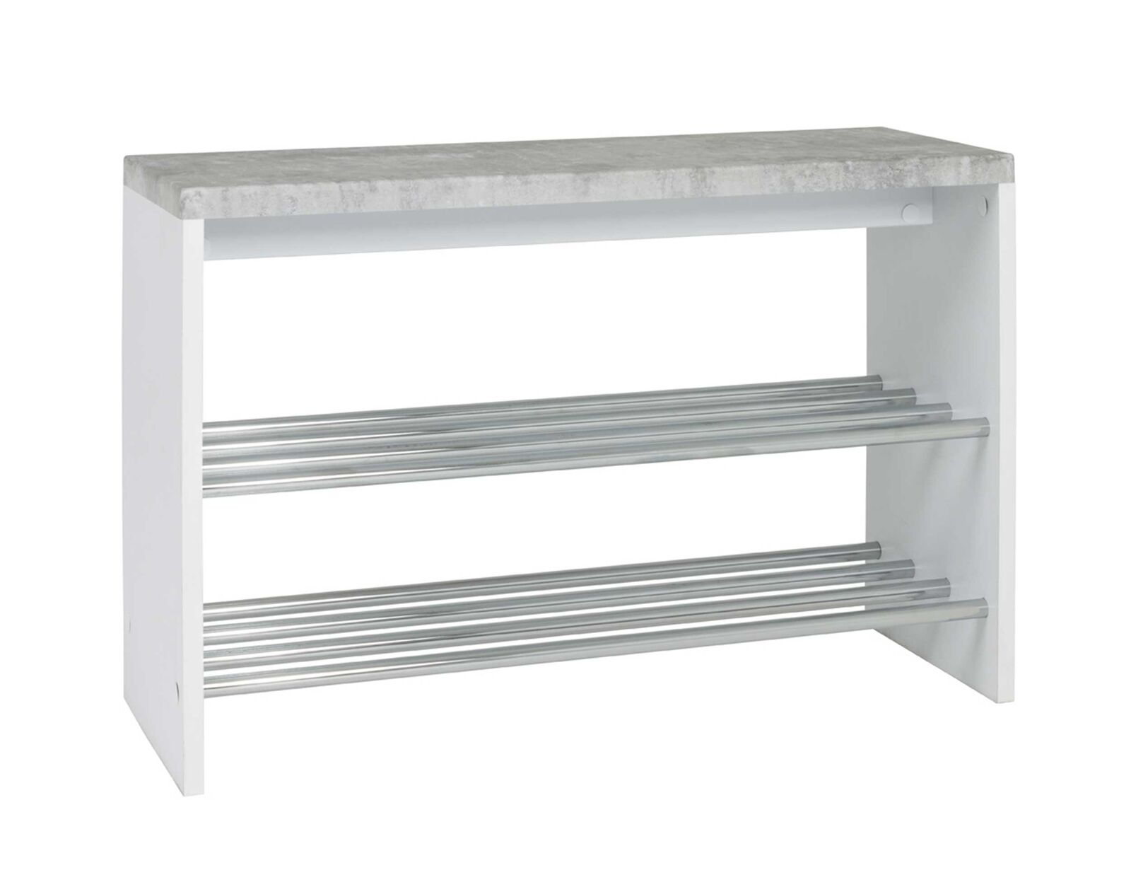 Bank Tillio 81cm, 2 rekken - chroom/beton decor – kavel bij Openbare Verkopen, Beveren-Leie