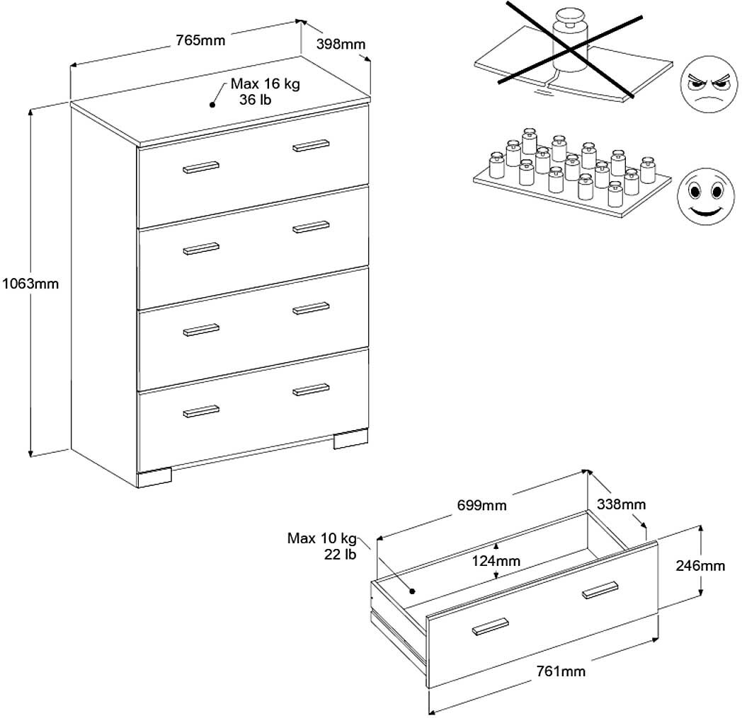 Commode Galaxy 4 laden - wit – kavel bij Openbare Verkopen, Beveren-Leie