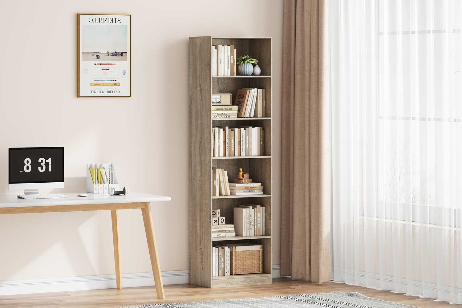 Boekenkast Stacy 55 cm 5 legplanken-sonoma eik – kavel bij Openbare Verkopen, Beveren-Leie