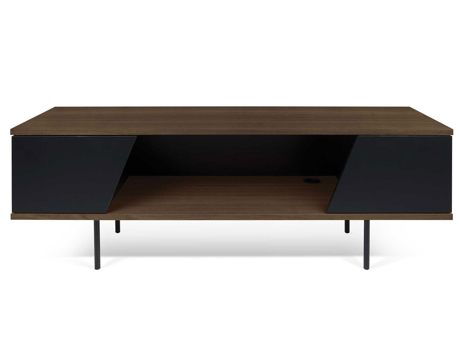 Tv-meubel Pixie 140cm - walnoot/zwart – kavel bij Openbare Verkopen, Beveren-Leie