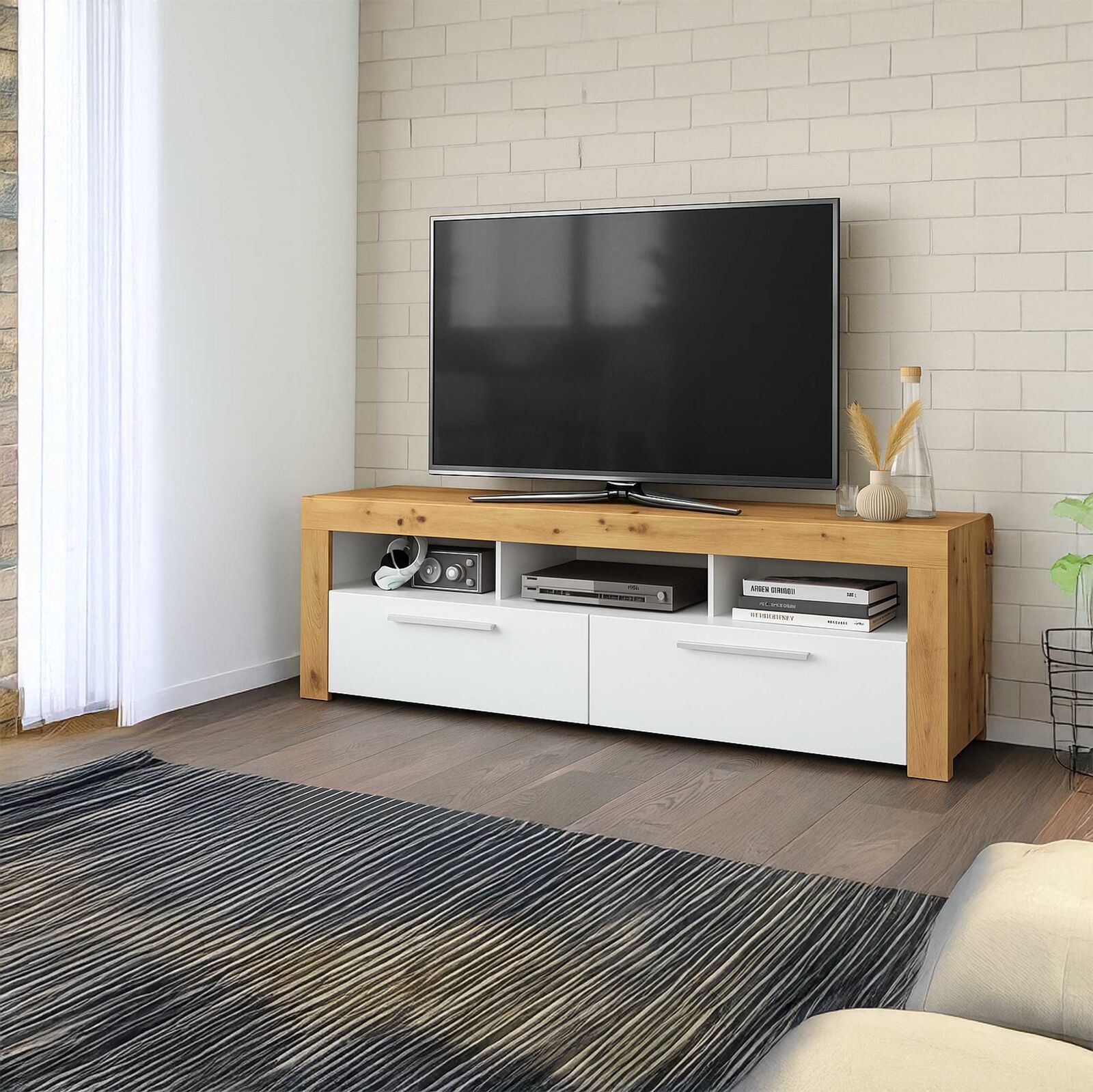 Tv-meubel Vidi 180 cm - oude eik – kavel bij Openbare Verkopen, Beveren-Leie