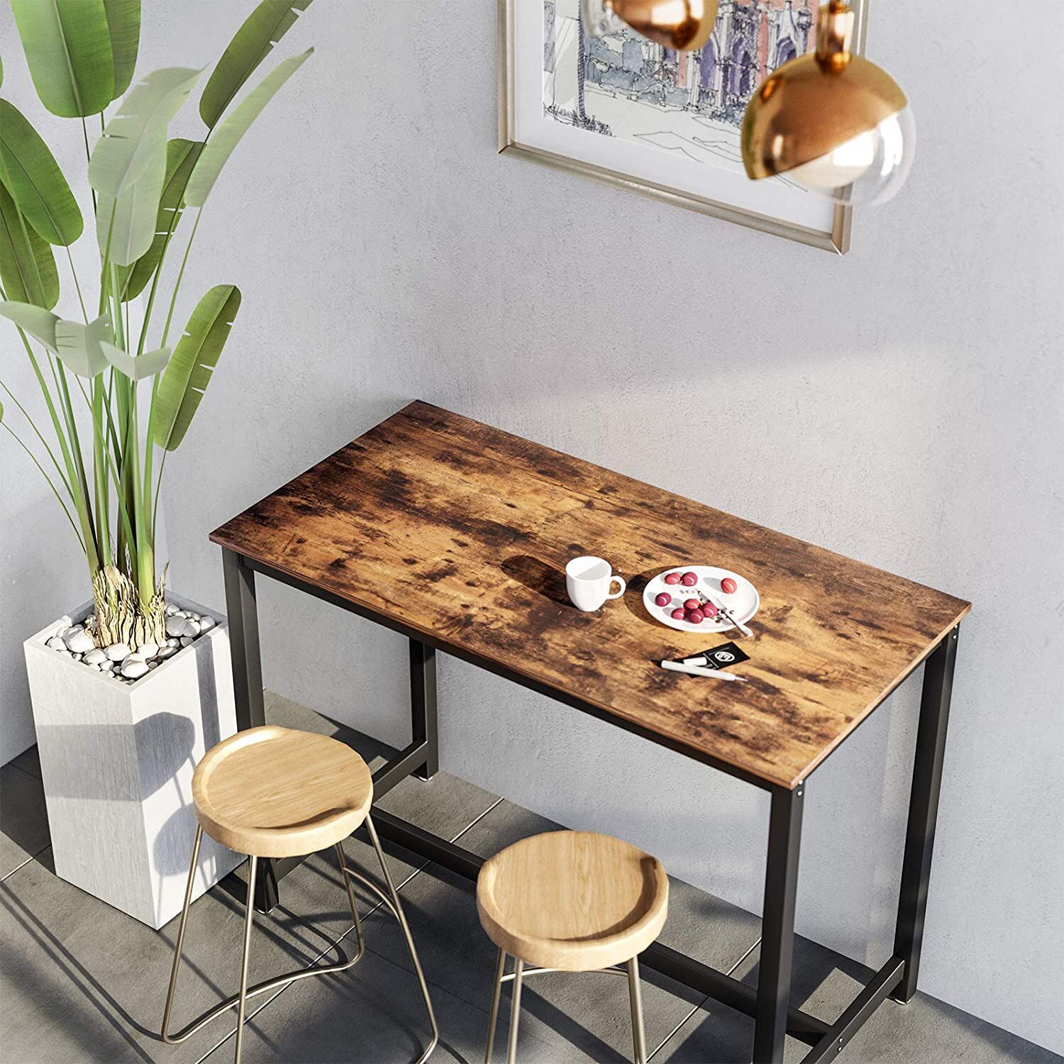 Bartafel Isolde 120x60 industrieel - bruin/zwart – kavel bij Openbare Verkopen, Beveren-Leie
