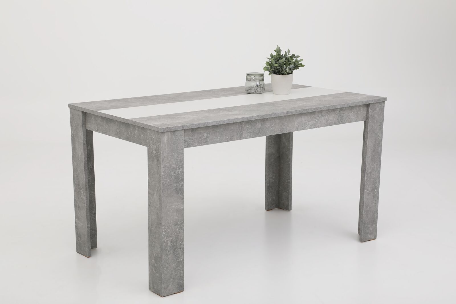 Eettafel Marije 140x80cm- beton/wit/zwart – kavel bij Openbare Verkopen, Beveren-Leie