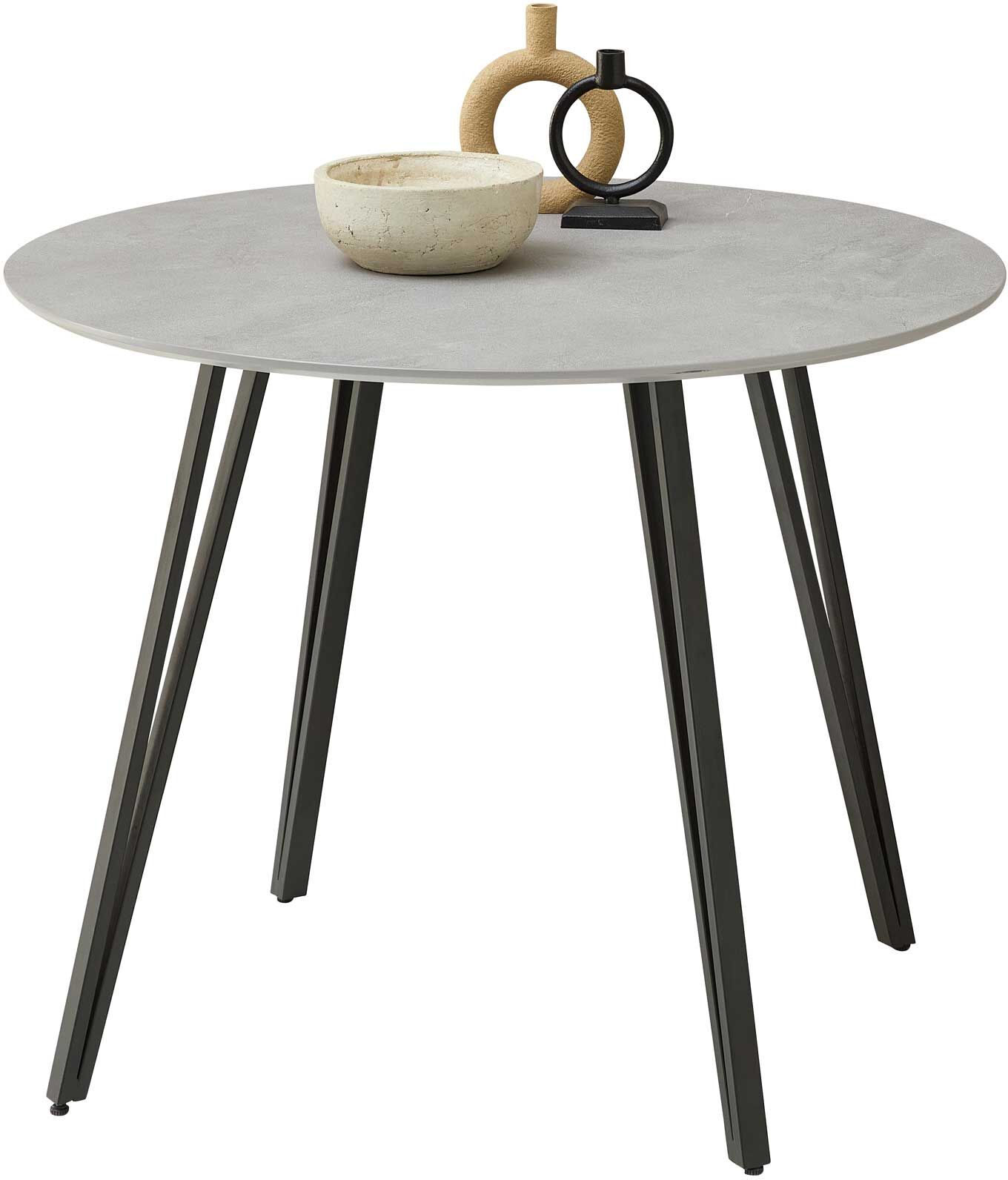 Keukentafel Floris - Ø100x75cm - betonlook – kavel bij Openbare Verkopen, Beveren-Leie