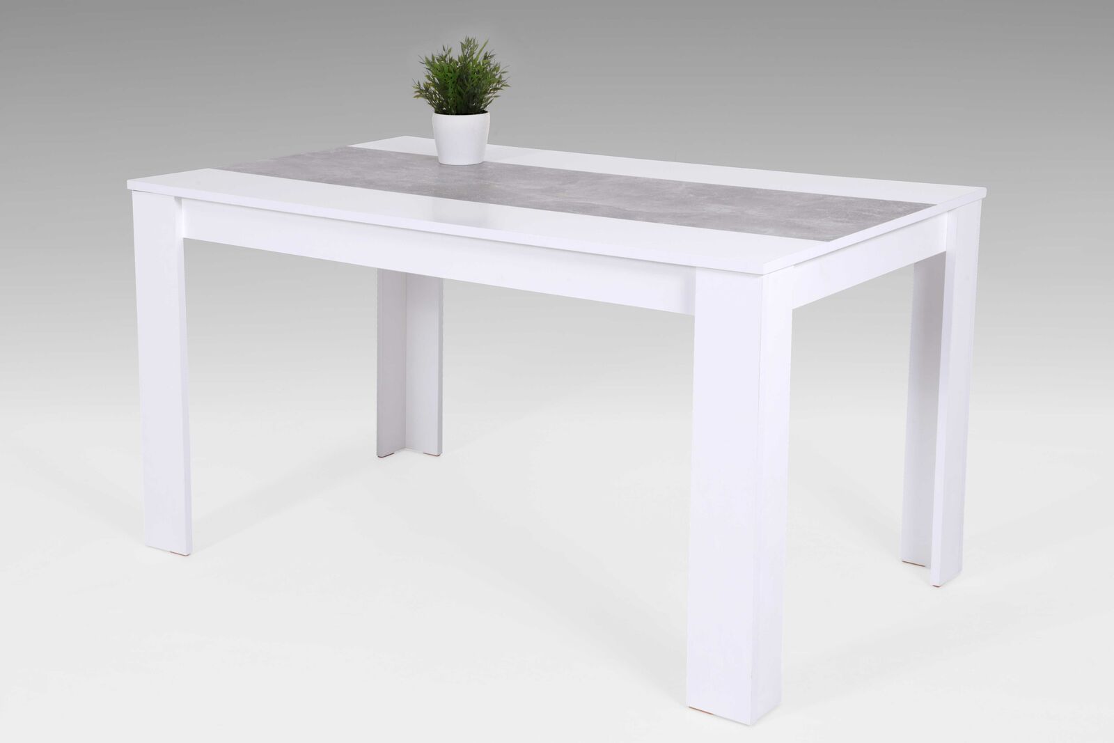 Eettafel Lillie 140x80 cm-wit/beton – kavel bij Openbare Verkopen, Beveren-Leie