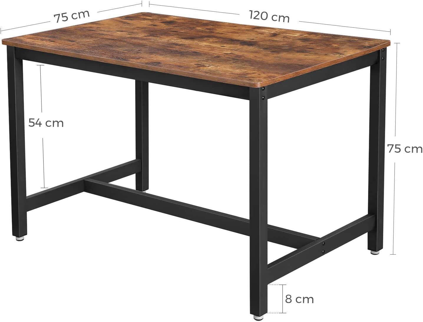 Tafel Miles 120x75 industrieel - bruin/zwart – kavel bij Openbare Verkopen, Beveren-Leie