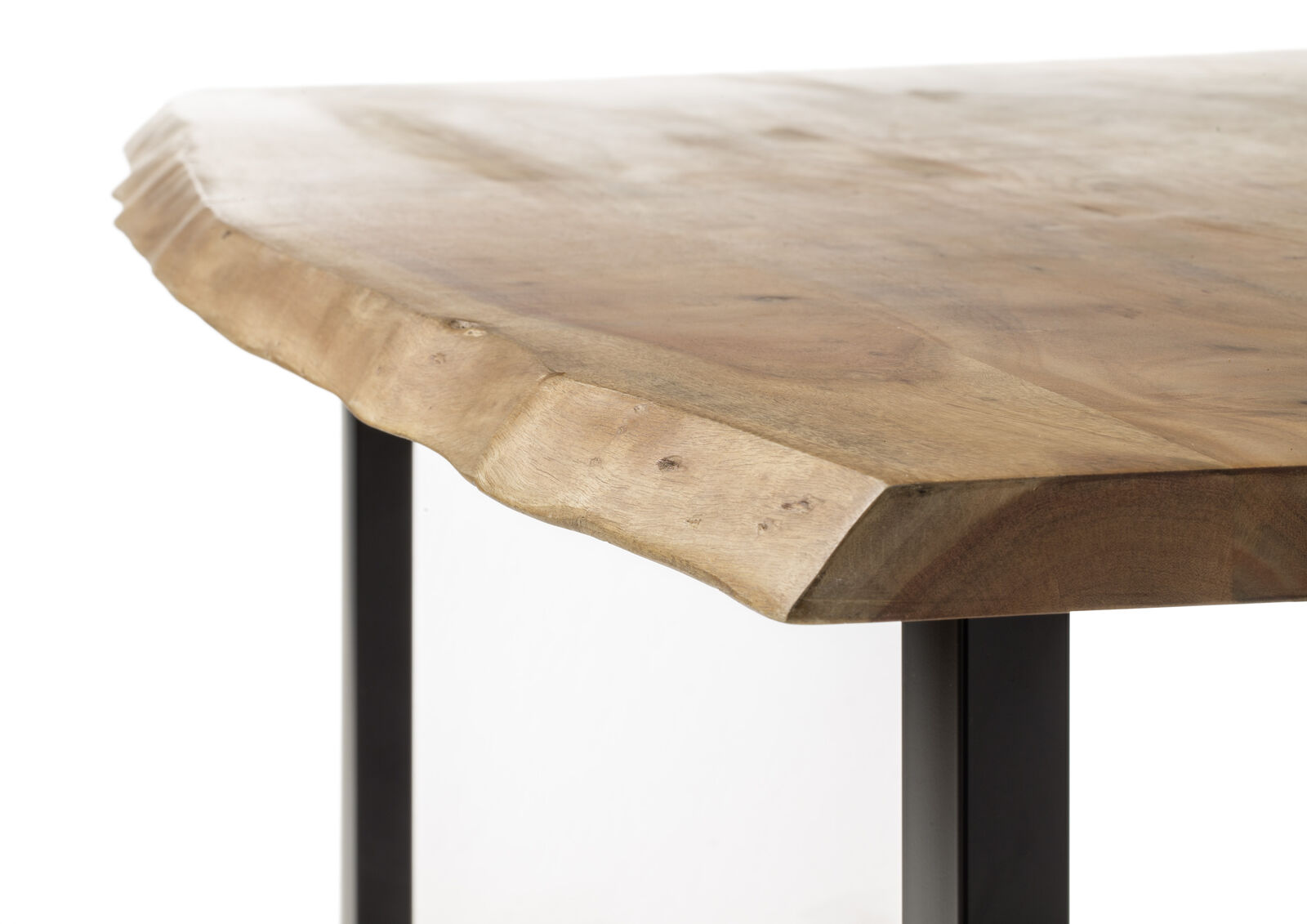 Eettafel Indra rechthoek 180x90cm - Acacia blad en zwarte poten – kavel bij Openbare Verkopen, Beveren-Leie